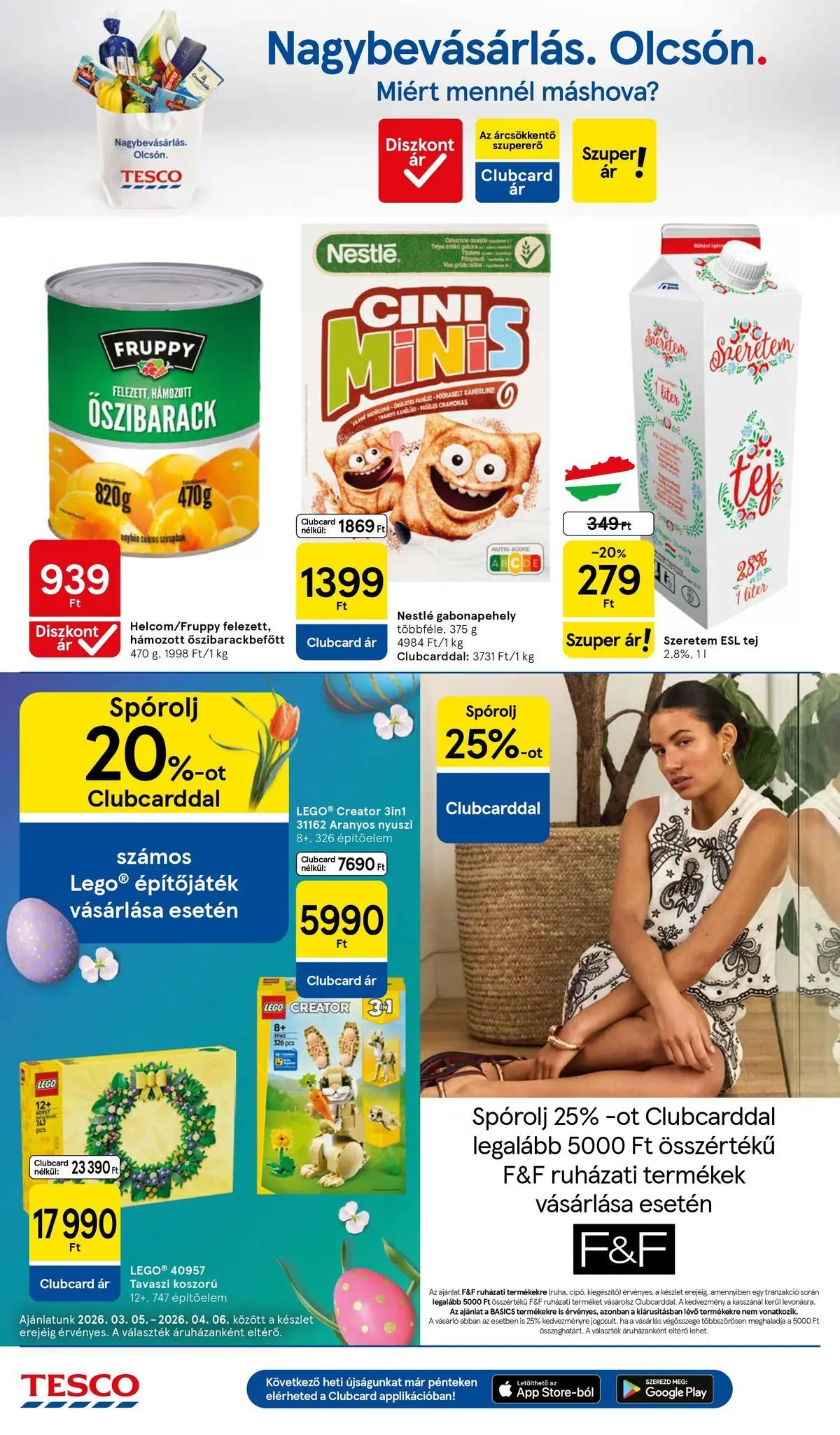 Tesco - Tesco újság érvényessége 2026.04.01-ig - 2026.03.26.-tól - online | Oldal: 16 | Termékek: Őszibarack, Gabonapehely, Tej, Koszorú
