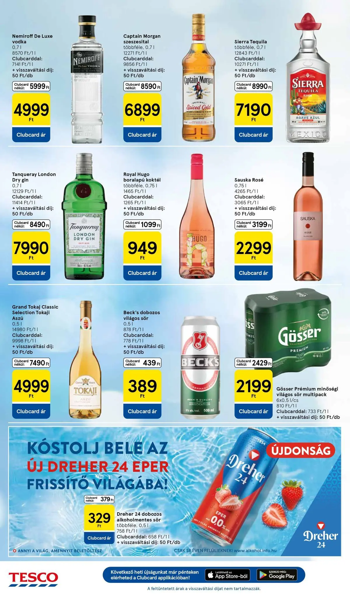 Tesco - Tesco újság érvényessége 2026.04.01-ig - 2026.03.26.-tól - online | Oldal: 26 | Termékek: Tequila, Captain morgan, Gin, Alkoholmentes sör