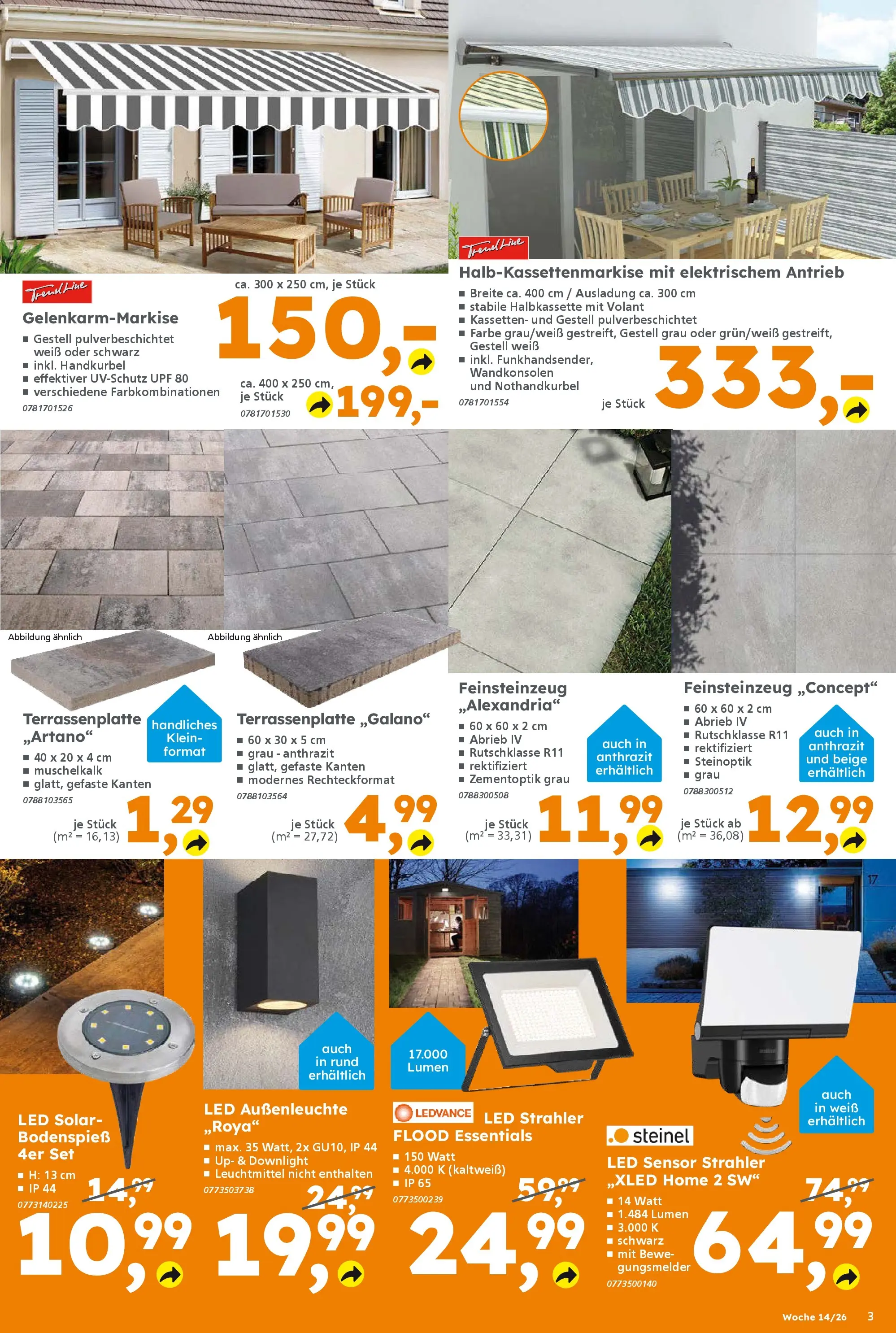 Globus Baumarkt Prospekt Dresden	 (ab 29.03.2026) zum Blättern | Seite: 3 | Produkte: Außenleuchte