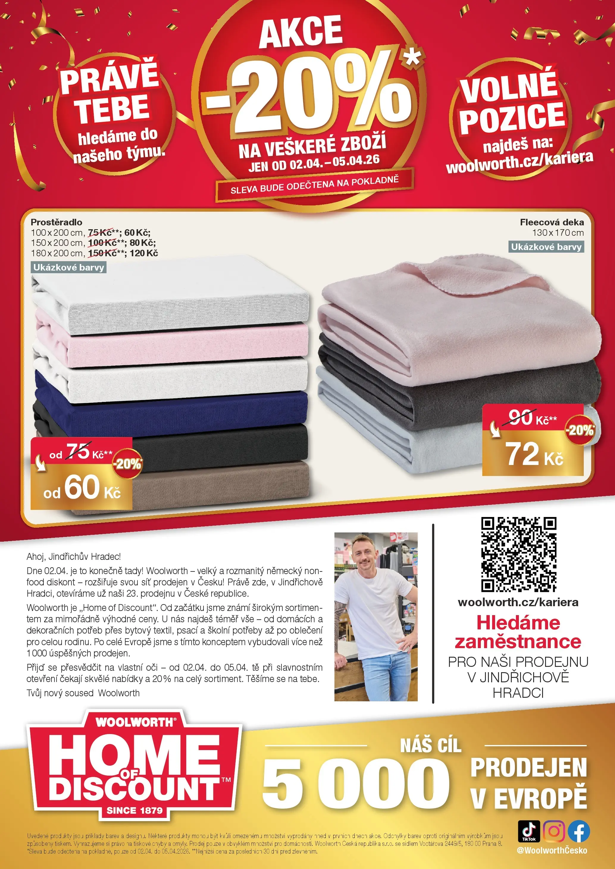 Woolworth leták - Jindřichův Hradec od 02.04.2026 - akční nabídka | Strana: 12 | Produkty: Síť, Deka, Oblečení, Fleecová deka