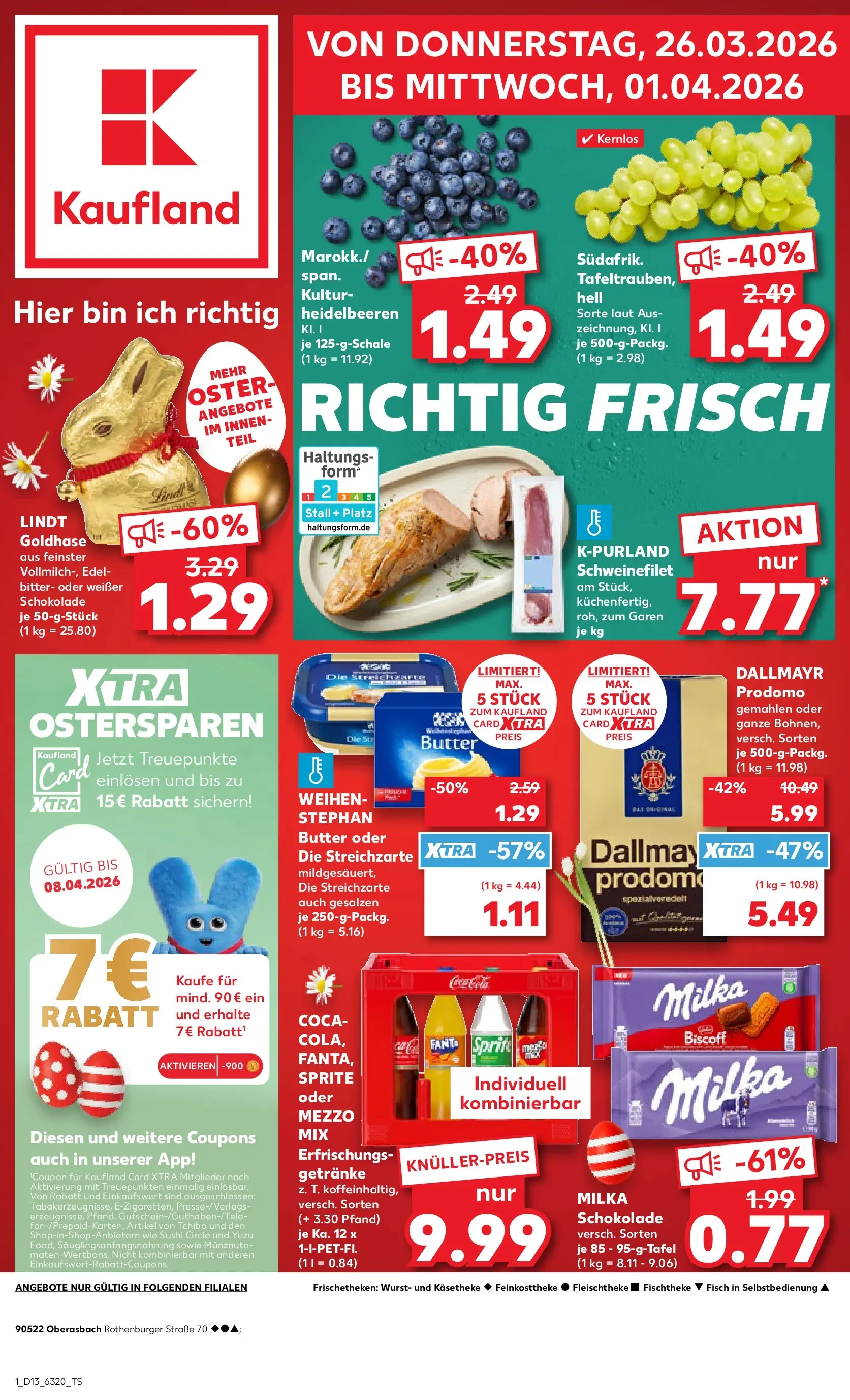 Prospekt Kaufland ab 25.03.2026 » Angebote Online zum Blättern | Seite: 1 | Produkte: Mezzo mix, Schweinefilet, Oder mezzo mix, Lindt