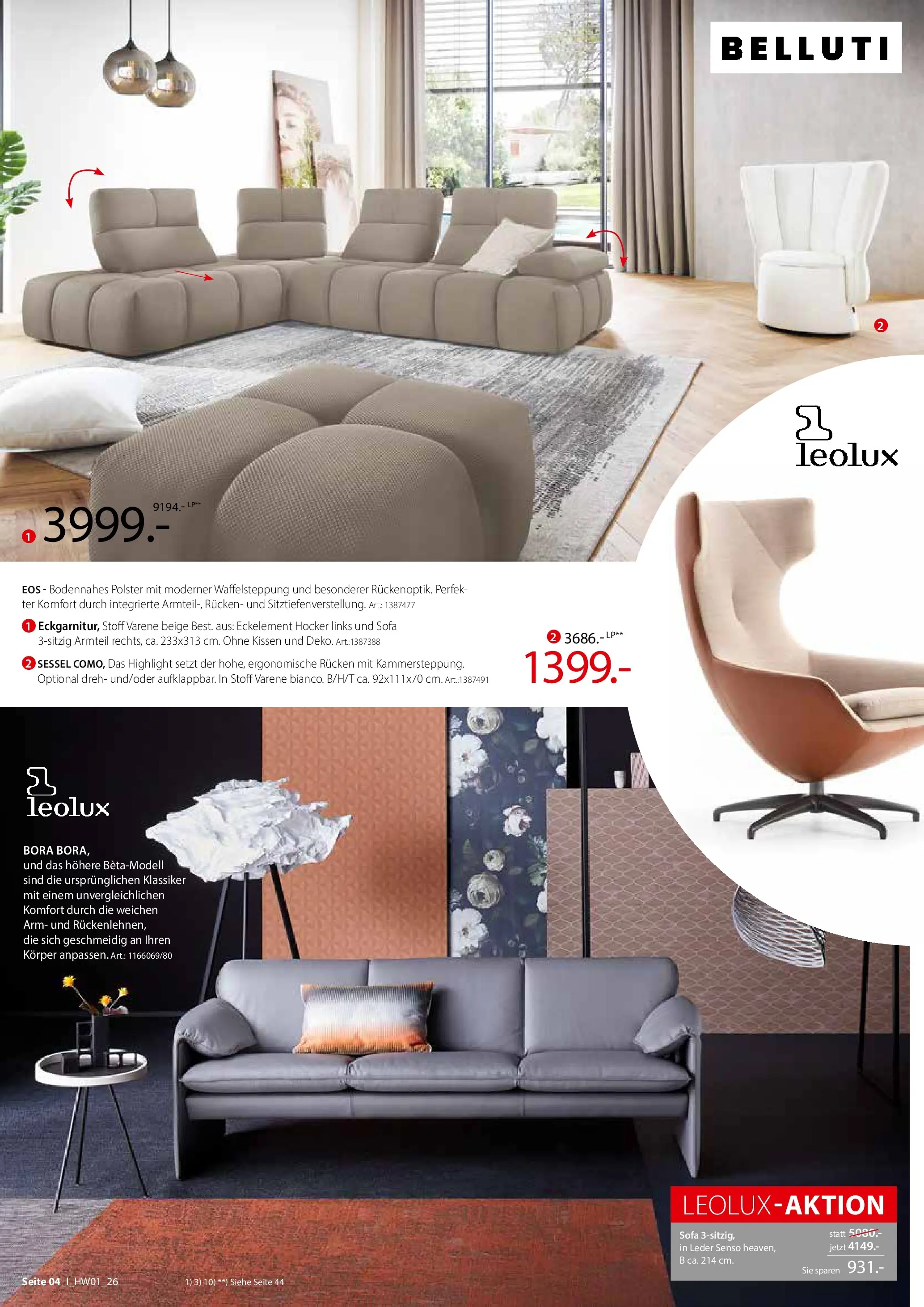 Zurbrüggen Ihr Einrichtungshaus der Extraklasse (ab 27.03.2026) zum Blättern | Seite: 4 | Produkte: Hocker, Kissen, Sofa, Sessel