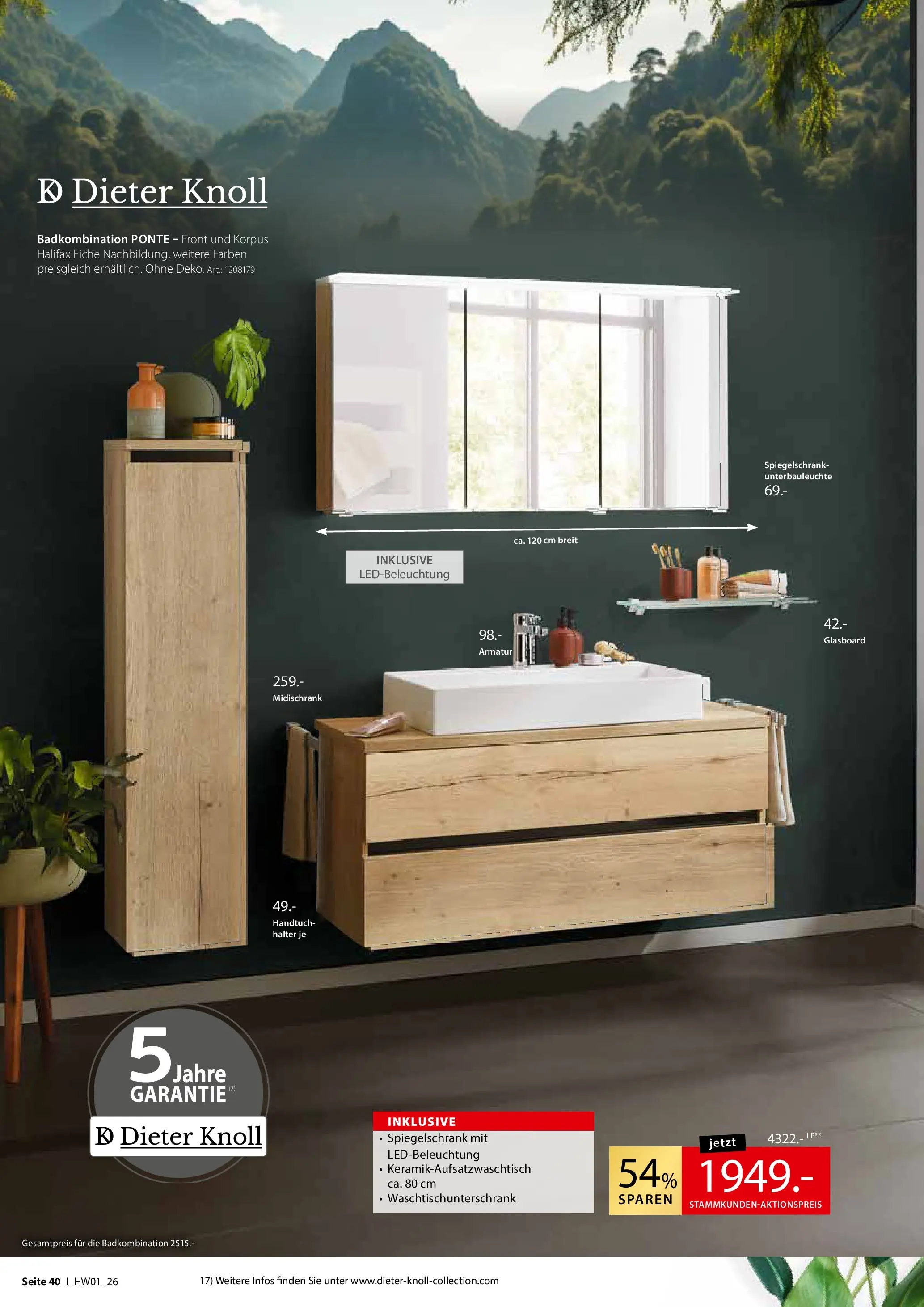 Zurbrüggen Ihr Einrichtungshaus der Extraklasse (ab 27.03.2026) zum Blättern | Seite: 40 | Produkte: Armatur, Spiegelschrank, Midischrank