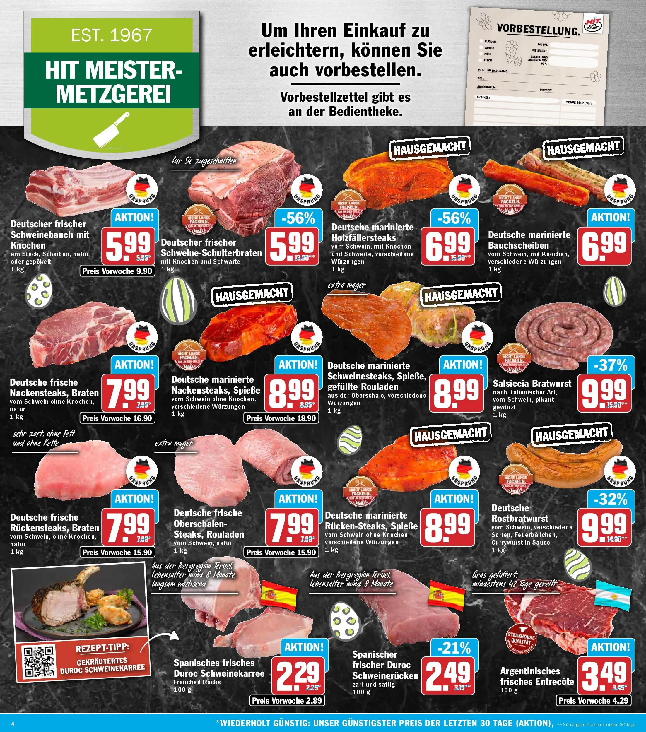 HIT Wochenangebote Hachenburg (ab 23.03.2026) zum Blättern | Seite: 4 | Produkte: Schweinebauch, Fisch, Schweinerucken, Fleisch