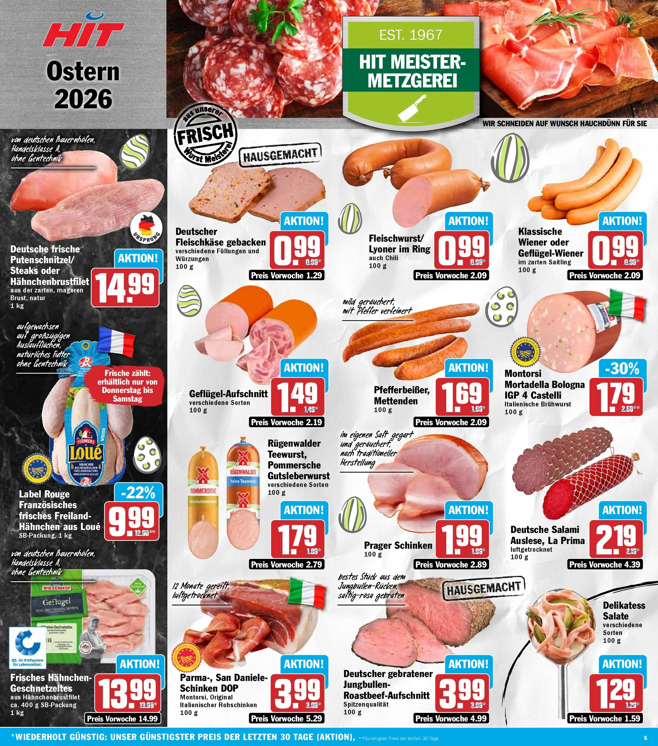 HIT Wochenangebote Hachenburg (ab 23.03.2026) zum Blättern | Seite: 5 | Produkte: Hahnchen, Pfeffer, Salami, Schinken