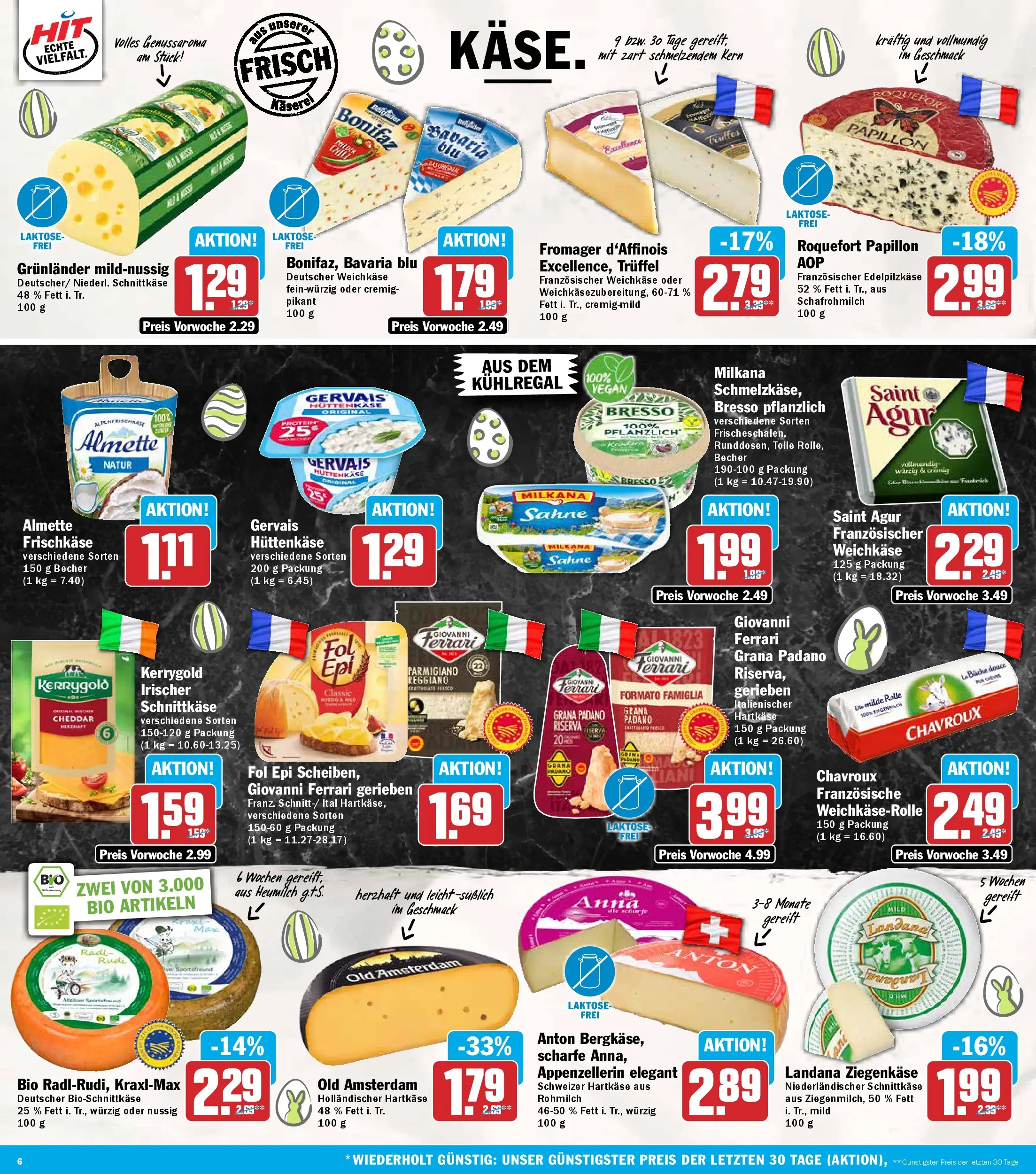 HIT Wochenangebote Hachenburg (ab 23.03.2026) zum Blättern | Seite: 6 | Produkte: Milkana, Ziegenkäse, Bresso, Frischkase