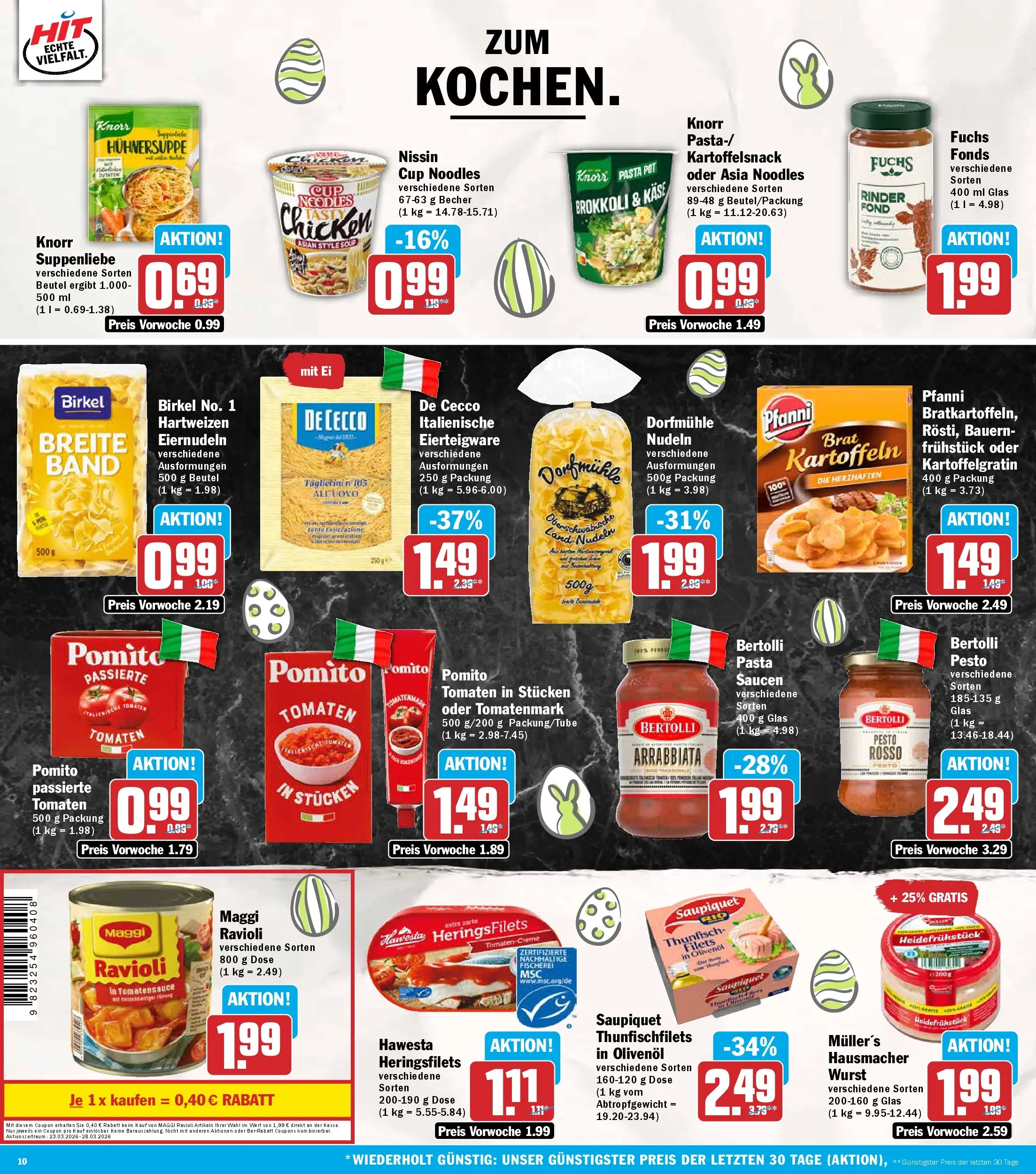 HIT Wochenangebote Hachenburg (ab 23.03.2026) zum Blättern | Seite: 10 | Produkte: Maggi, Käse, Olivenol, Pasta