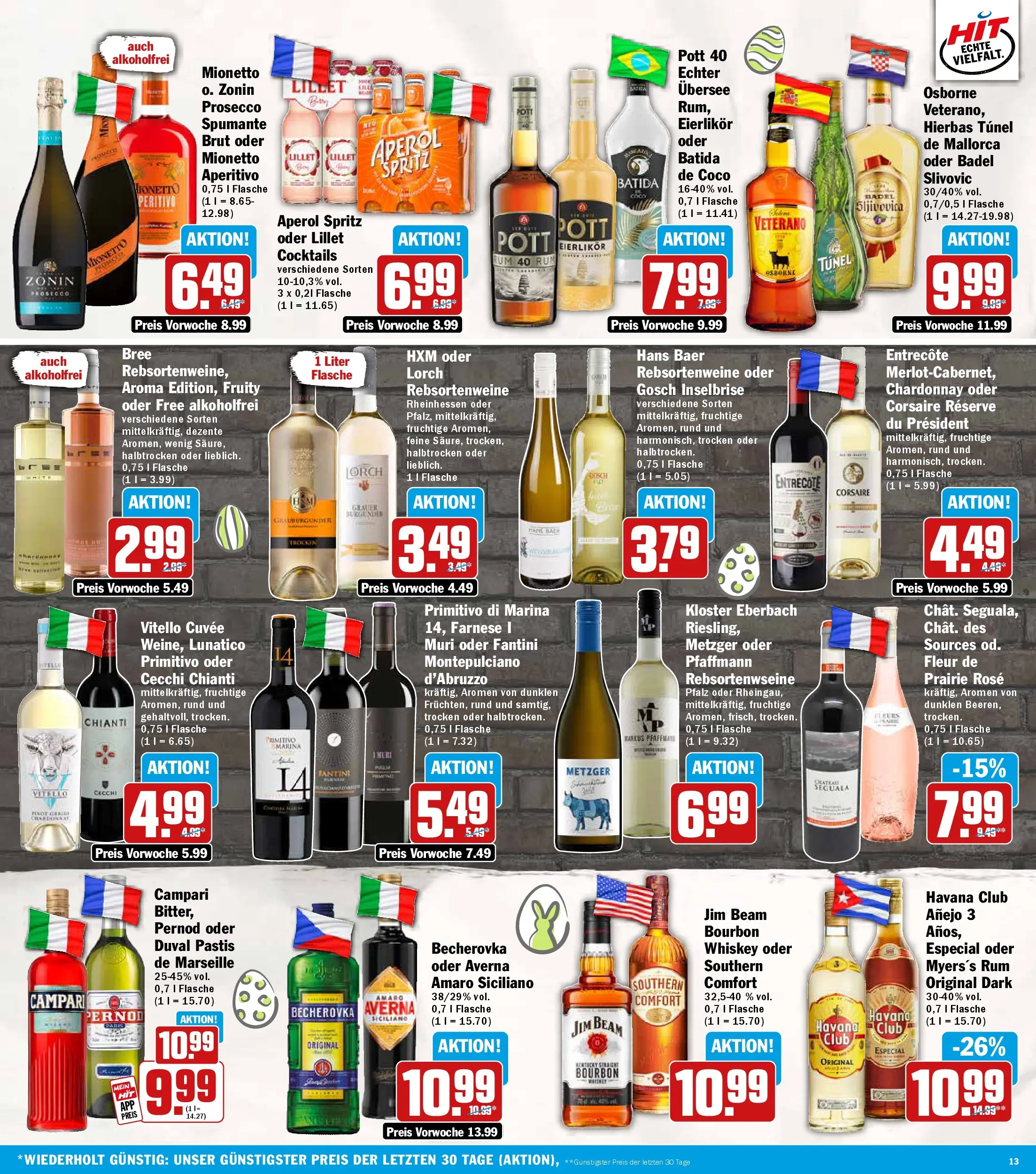 HIT Wochenangebote Hachenburg (ab 23.03.2026) zum Blättern | Seite: 13 | Produkte: Osborne, Prosecco, Southern comfort, Whiskey