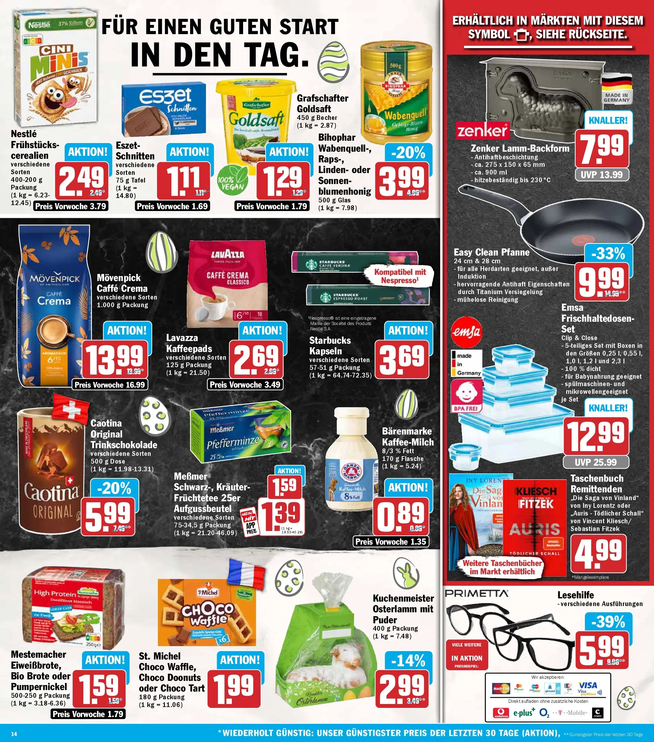 HIT Wochenangebote Hachenburg (ab 23.03.2026) zum Blättern | Seite: 14 | Produkte: Lavazza, Messmer, Starbucks, Babynahrung