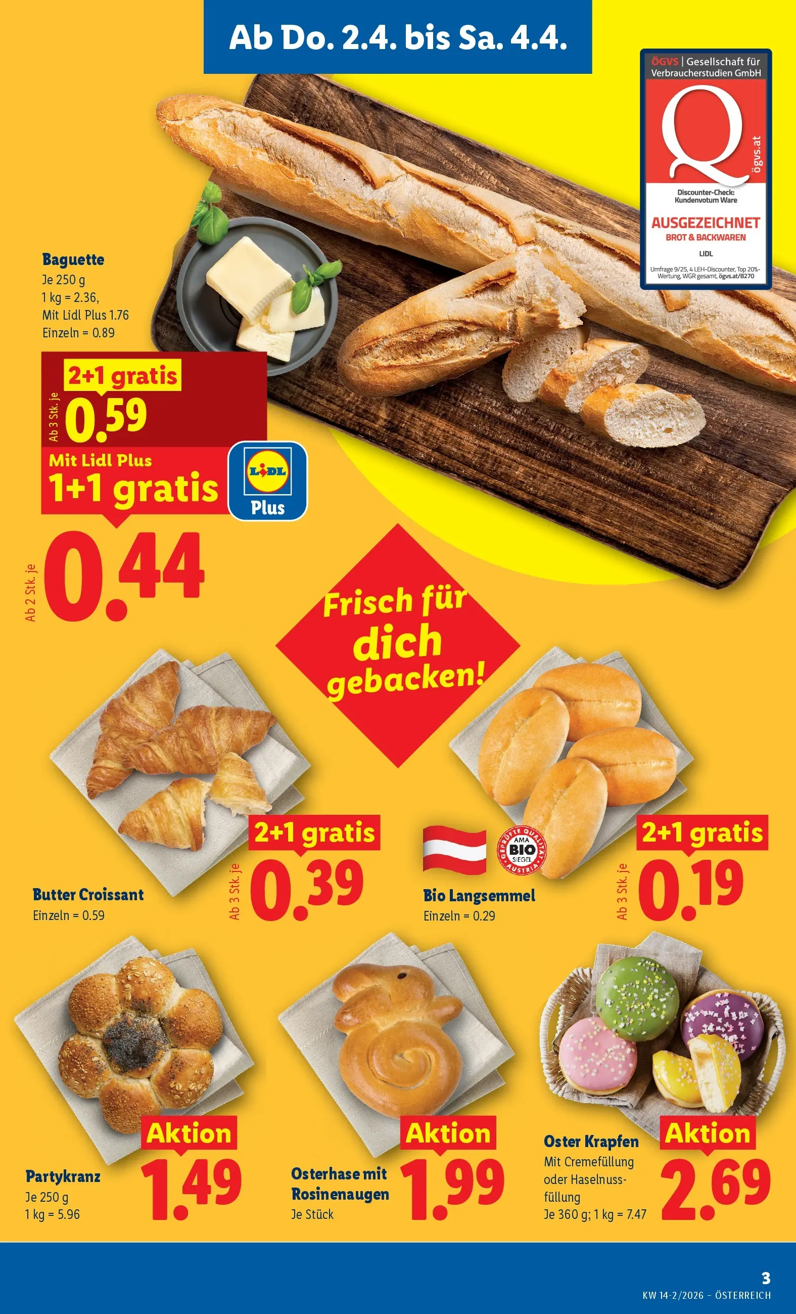 Lidl - Lidl ab 01.04.2026 - Angebote ab donnerstag | Seite: 5 | Produkte: Jääkaappipakastin, Butter, Brot