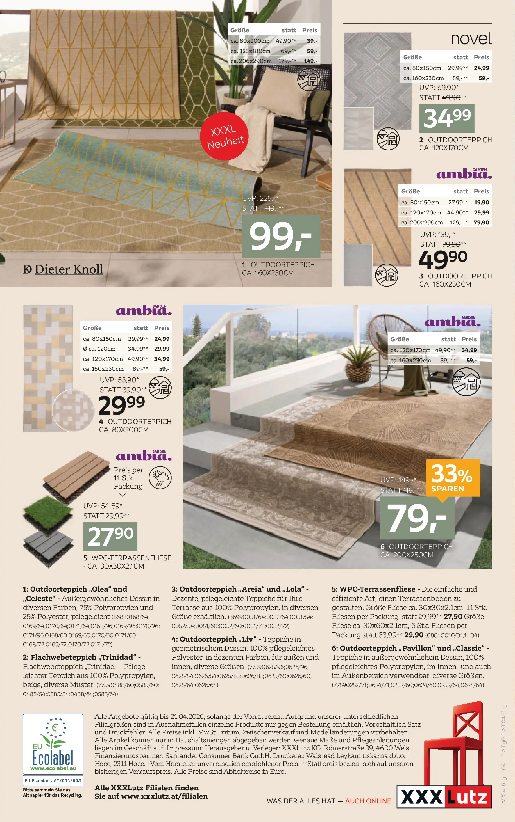 XXXLutz - Outdoor Teppich von 06.04.2026 - Aktuelle Angebote | Seite: 4