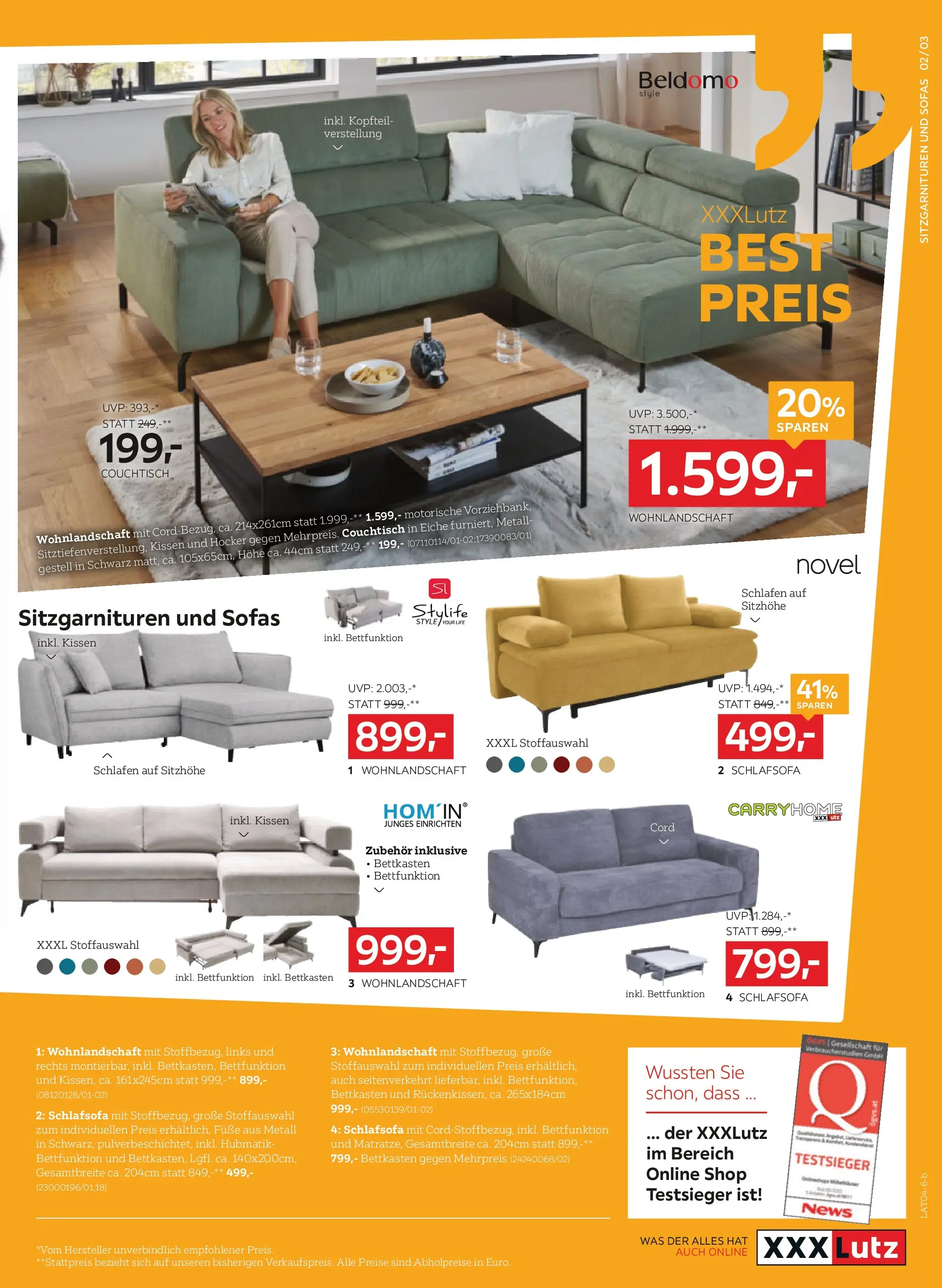 XXXLutz Best Preis von 14.04.2026 - Aktuelle Angebote | Seite: 3 | Produkte: Kissen, Couchtisch