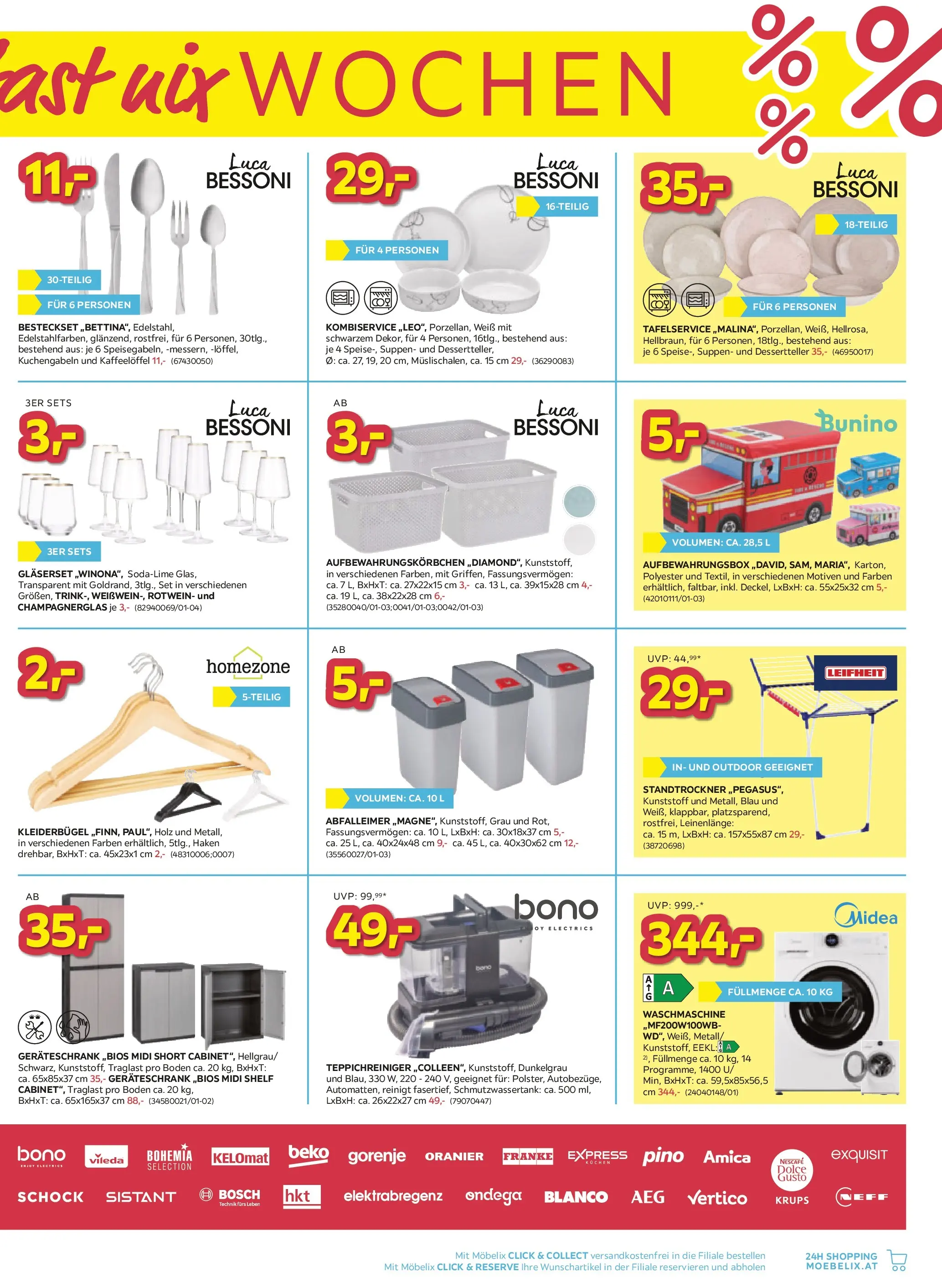 Möbelix - Kost fast nix Wochen von 30.03.2026 - Aktuelle Angebote | Seite: 7 | Produkte: Waschmaschine, Kleiderbügel