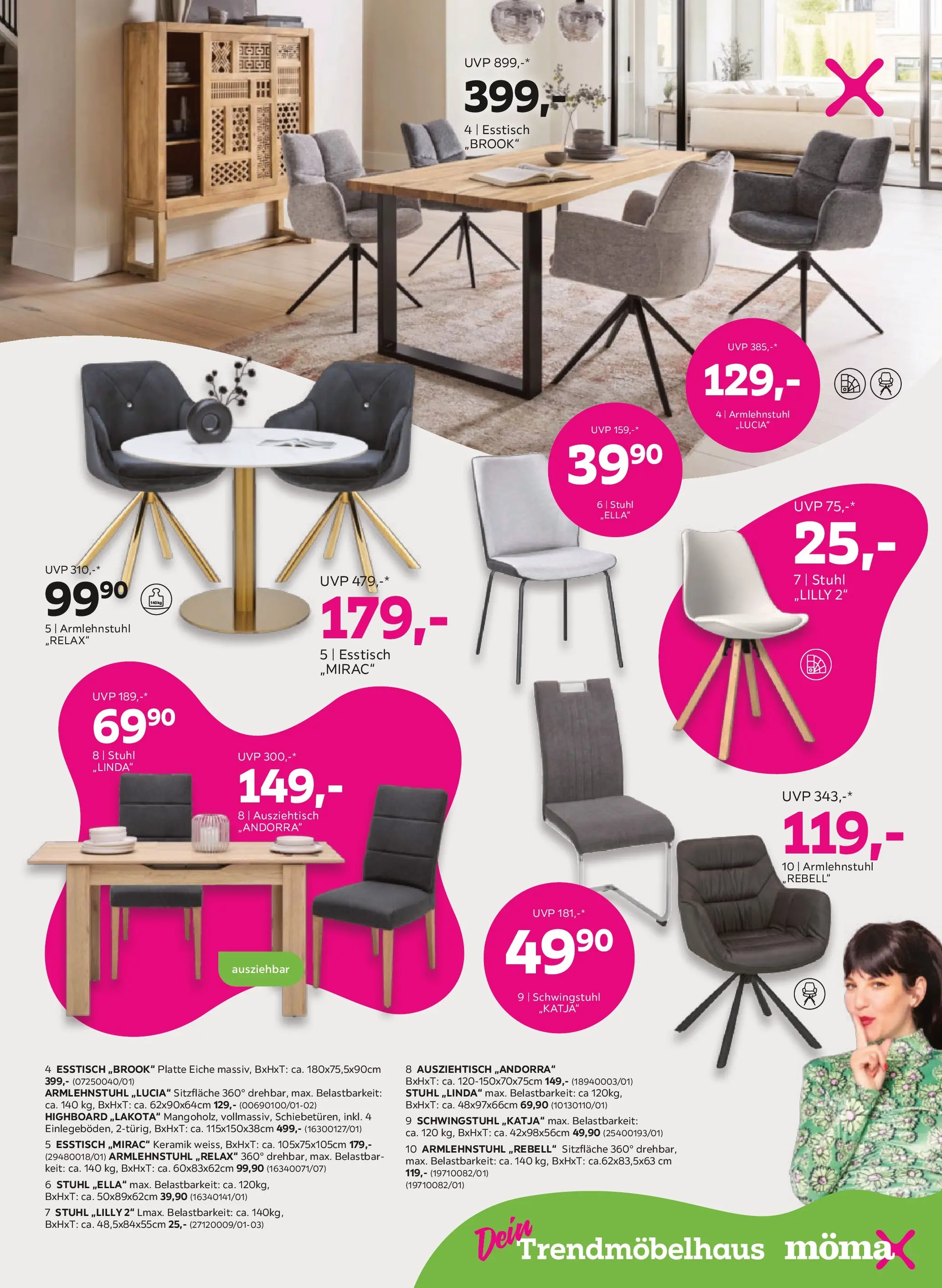 Mömax Ansfelden, Bruck An Der Mur, Villach von 21.04.2026 - Aktuelle Angebote | Seite: 7 | Produkte: Stuhl