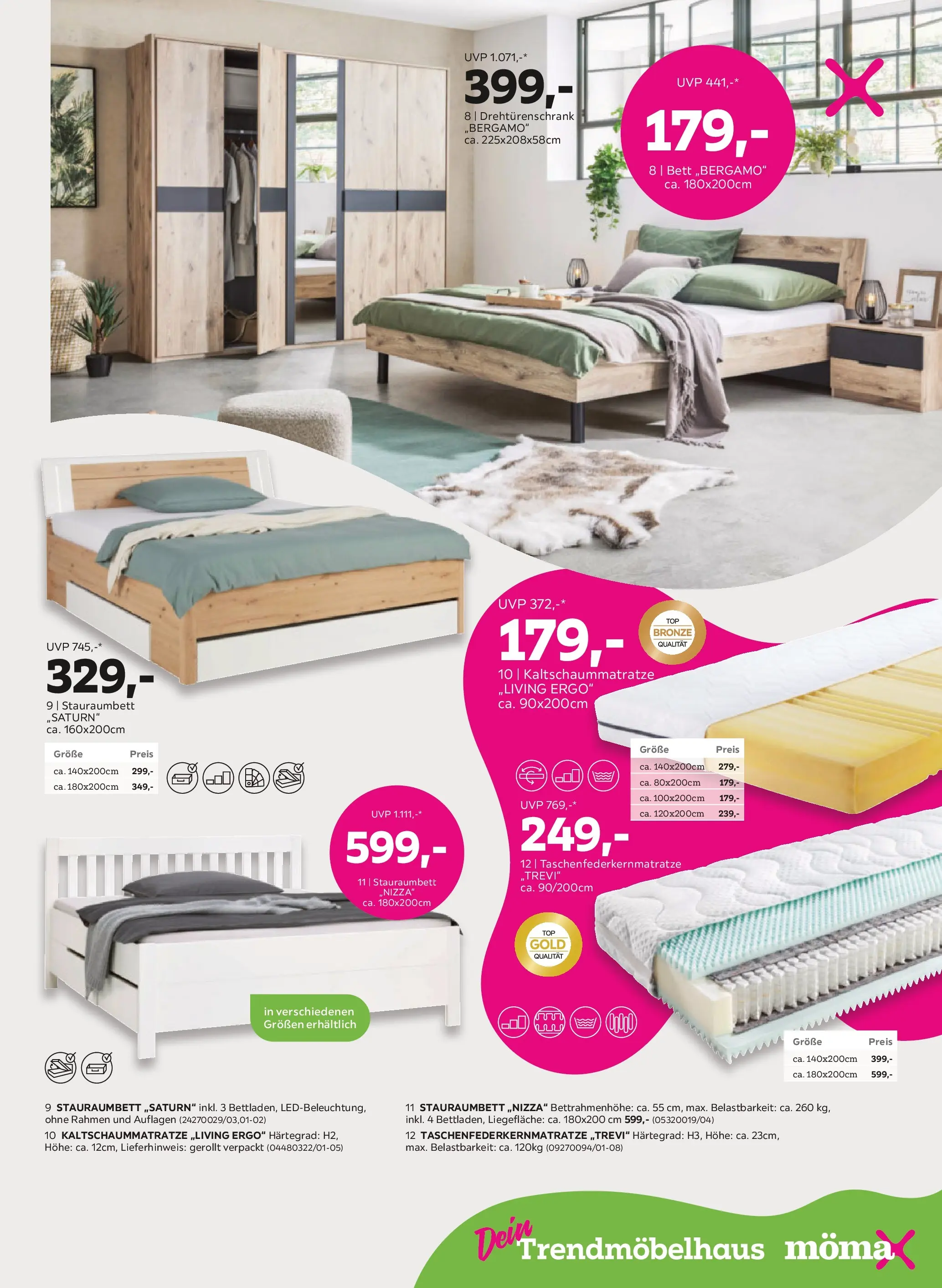 Mömax - mömax: aktuelle Angebote von 13.04.2026 - Aktuelle Angebote | Seite: 5 | Produkte: Bett