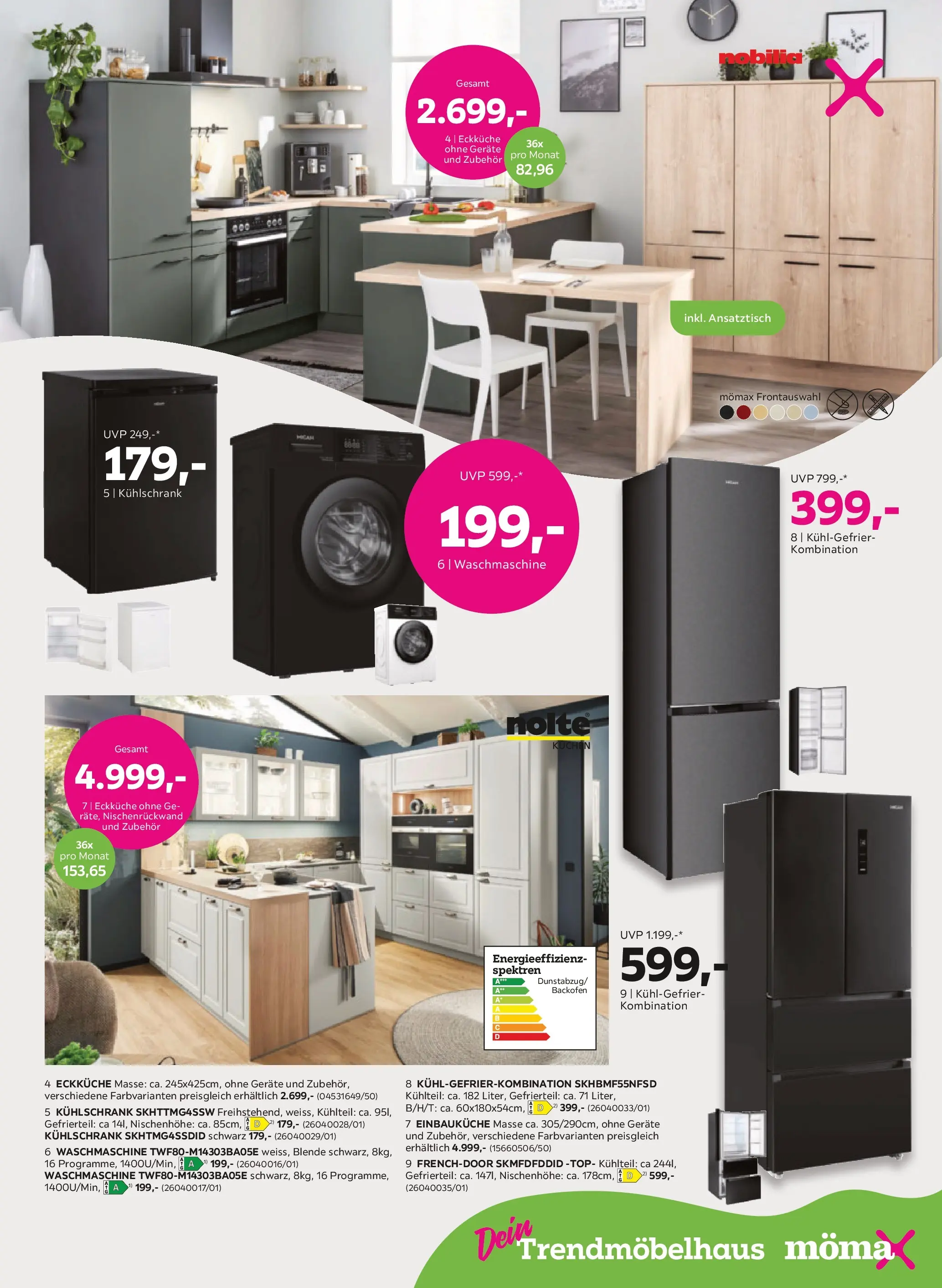 Mömax - mömax: aktuelle Angebote von 13.04.2026 - Aktuelle Angebote | Seite: 7 | Produkte: Kühlschrank, Waschmaschine