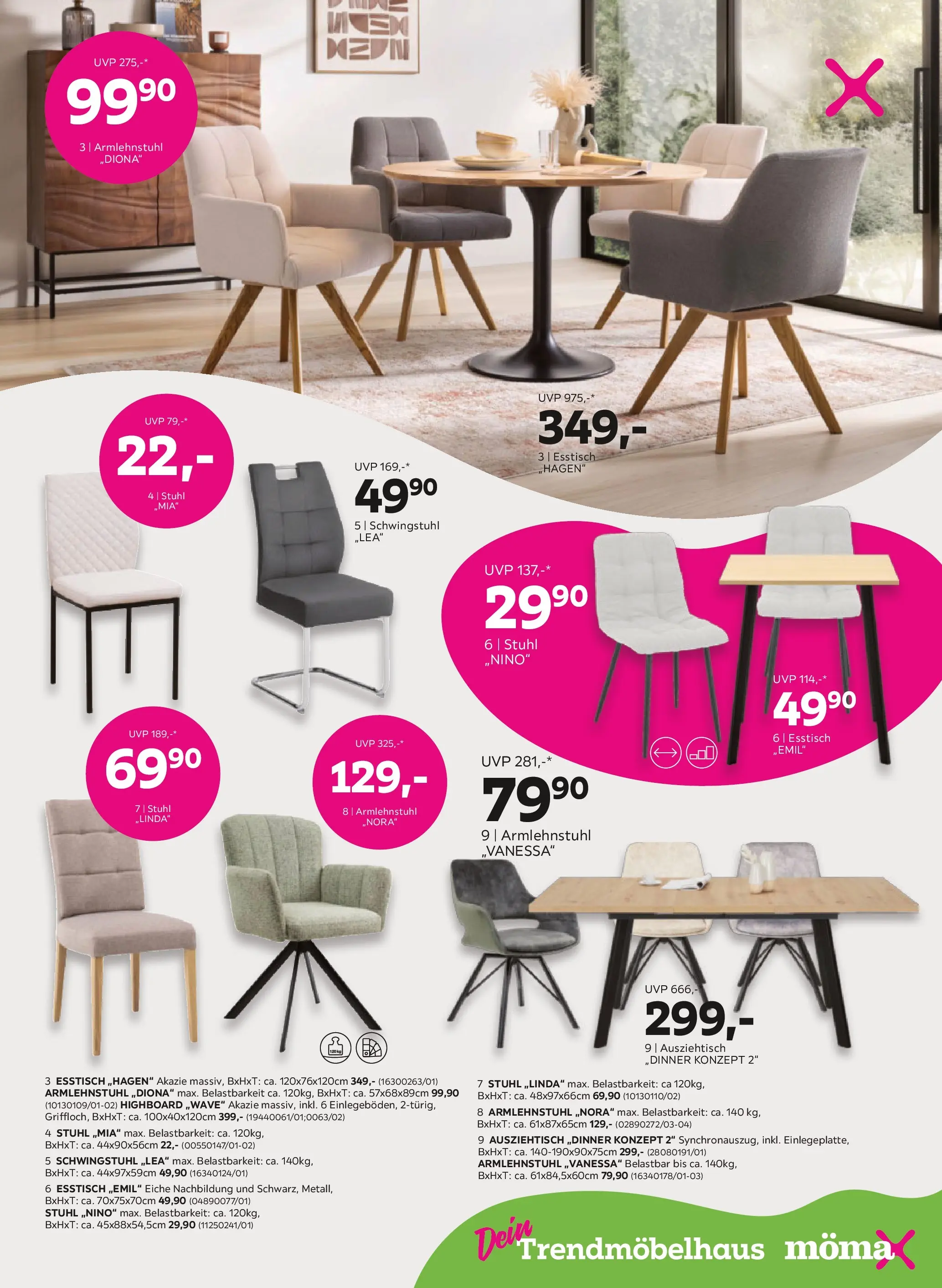 Mömax - mömax: aktuelle Angebote von 13.04.2026 - Aktuelle Angebote | Seite: 9 | Produkte: Stuhl