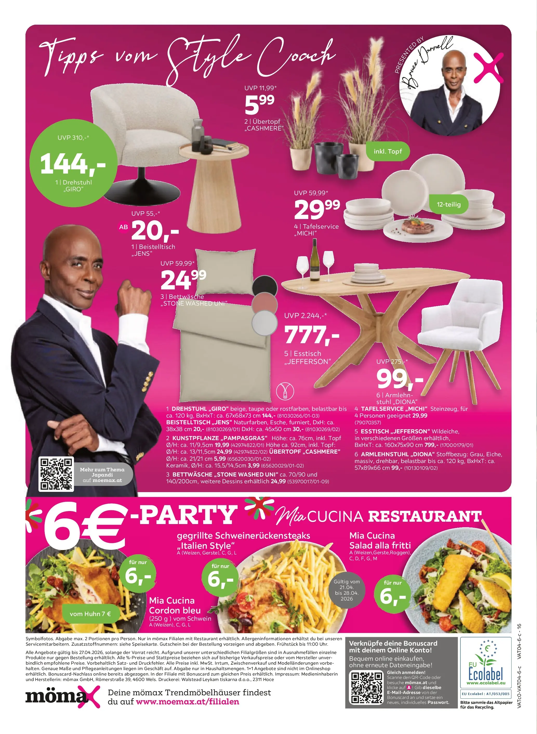 Mömax Ansfelden, Bruck An Der Mur, Villach von 21.04.2026 - Aktuelle Angebote | Seite: 16 | Produkte: Stuhl