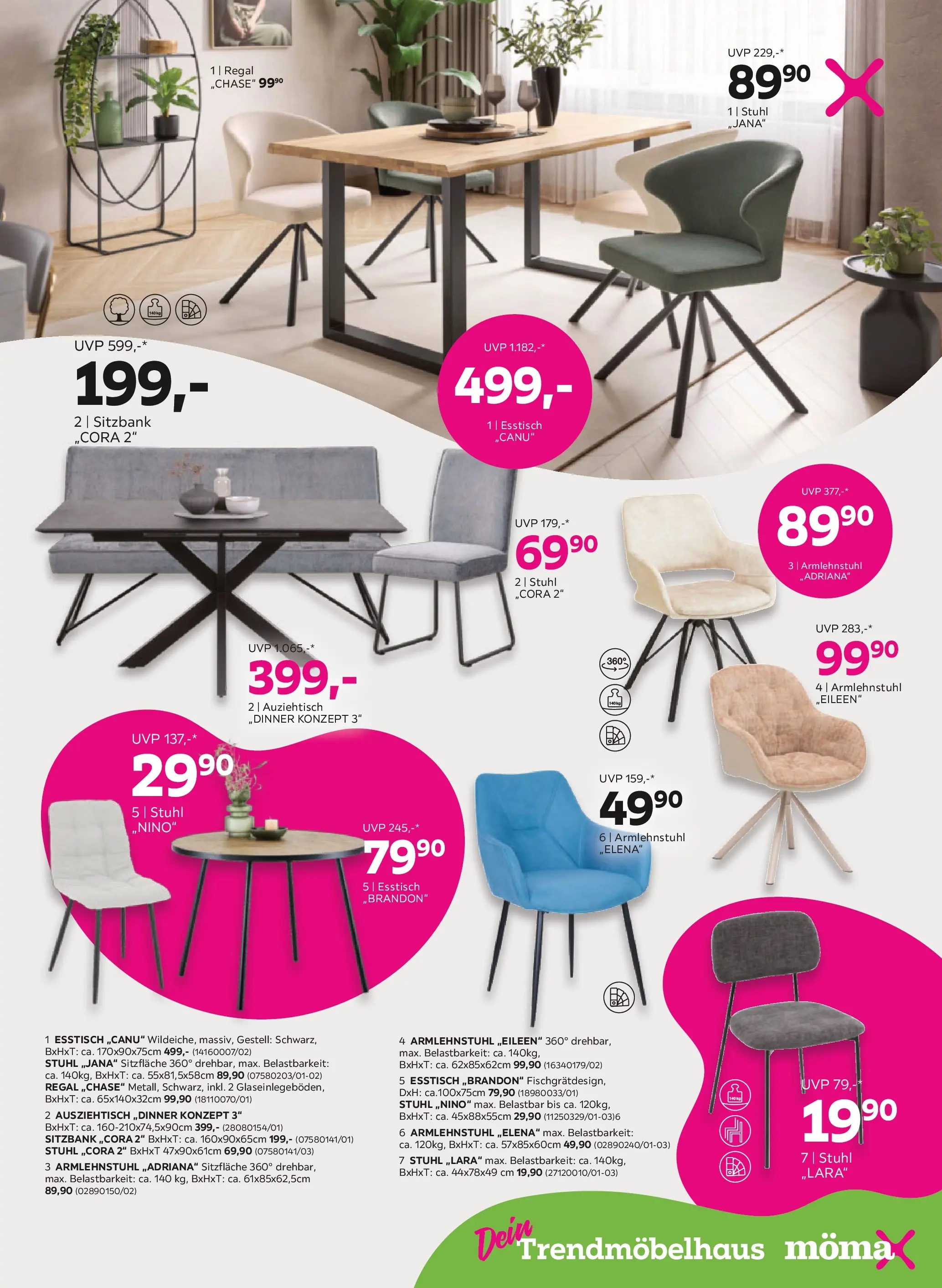 Mömax Ansfelden, Bruck An Der Mur, Villach von 30.03.2026 - Aktuelle Angebote | Seite: 3 | Produkte: Regal, Stuhl