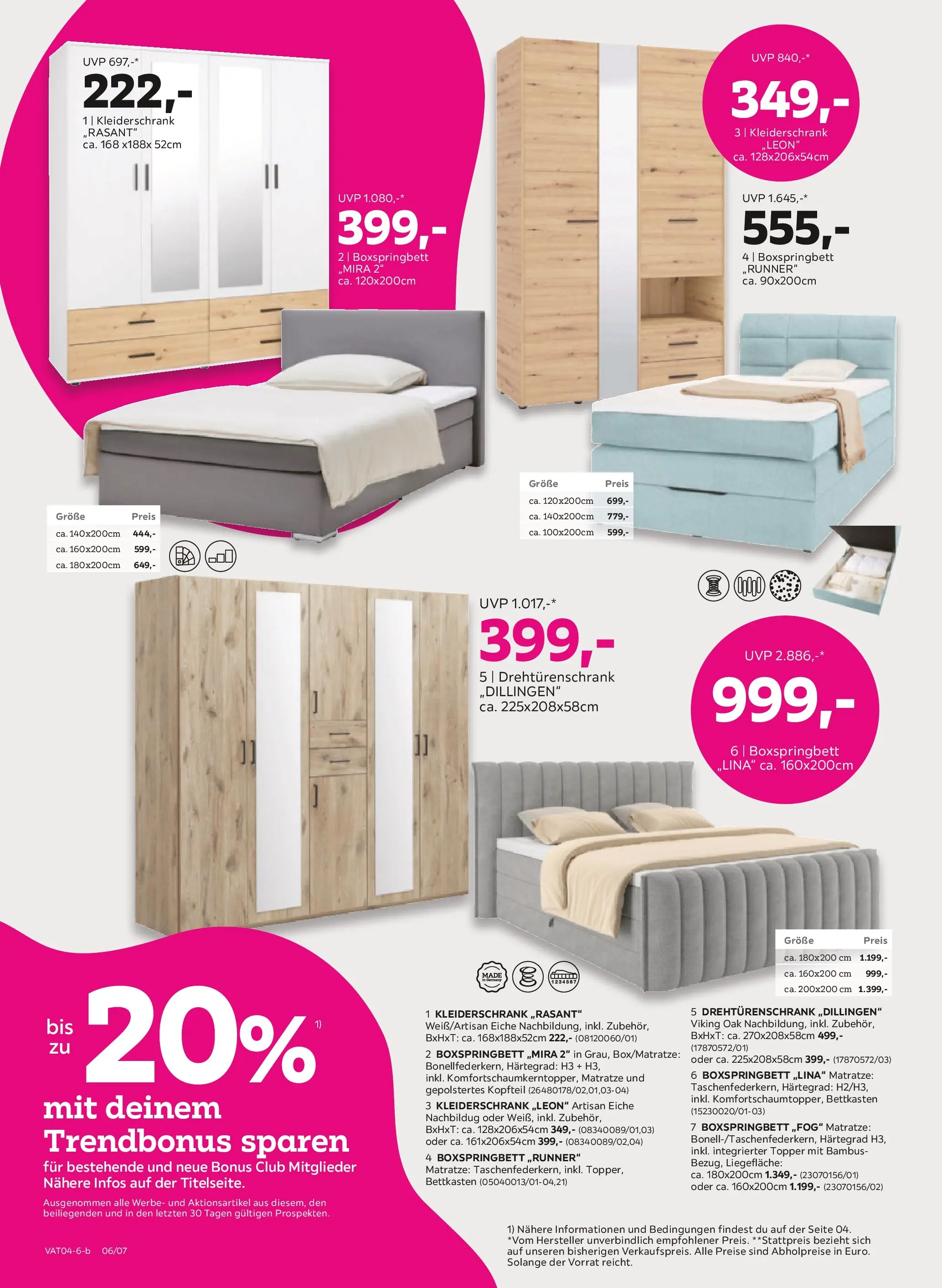 Mömax Ansfelden, Bruck An Der Mur, Villach von 30.03.2026 - Aktuelle Angebote | Seite: 6 | Produkte: Matratze, Kleiderschrank