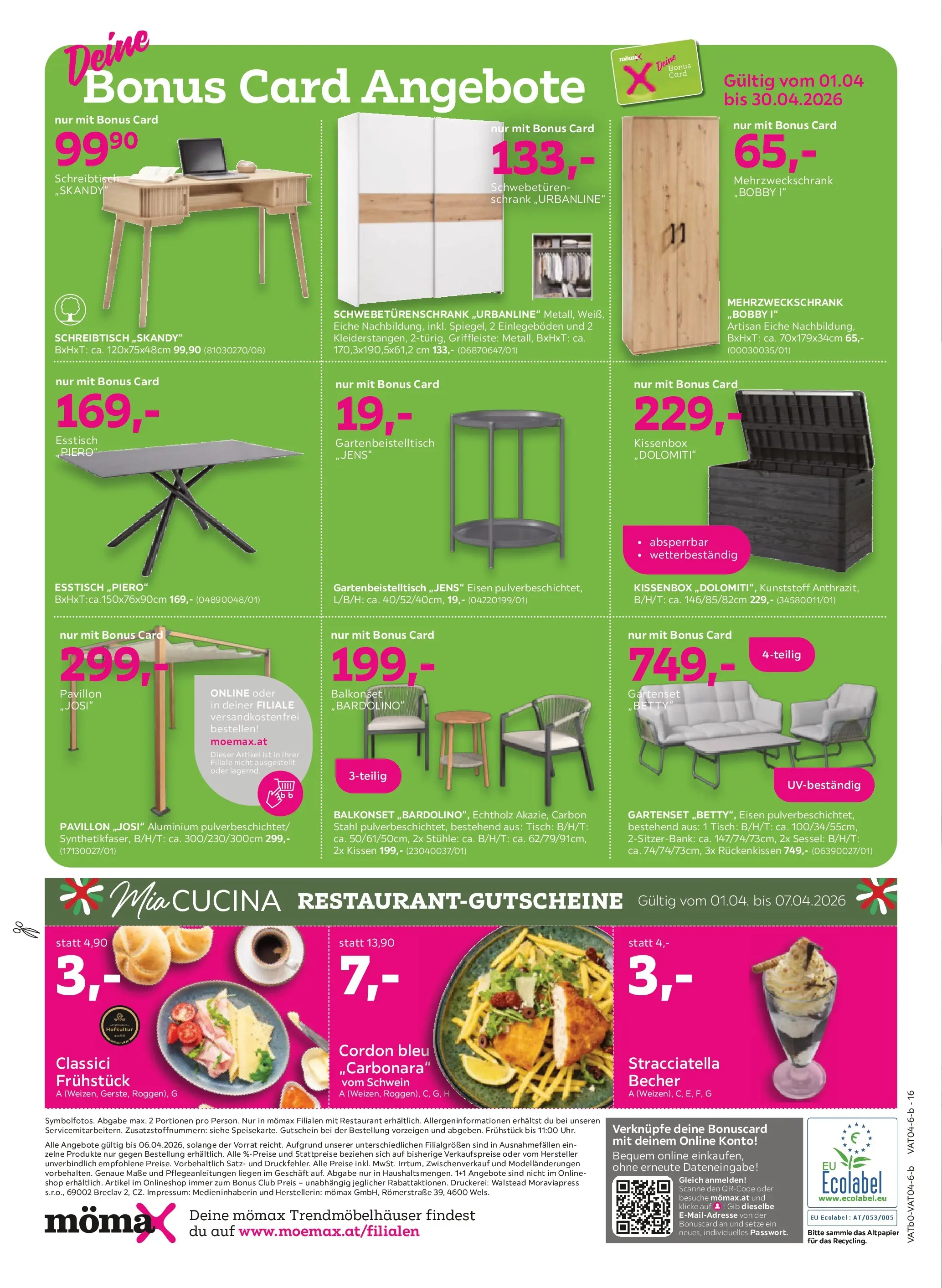 Mömax Ansfelden, Bruck An Der Mur, Villach von 30.03.2026 - Aktuelle Angebote | Seite: 16 | Produkte: Kissen, Sessel, Tisch, Schrank