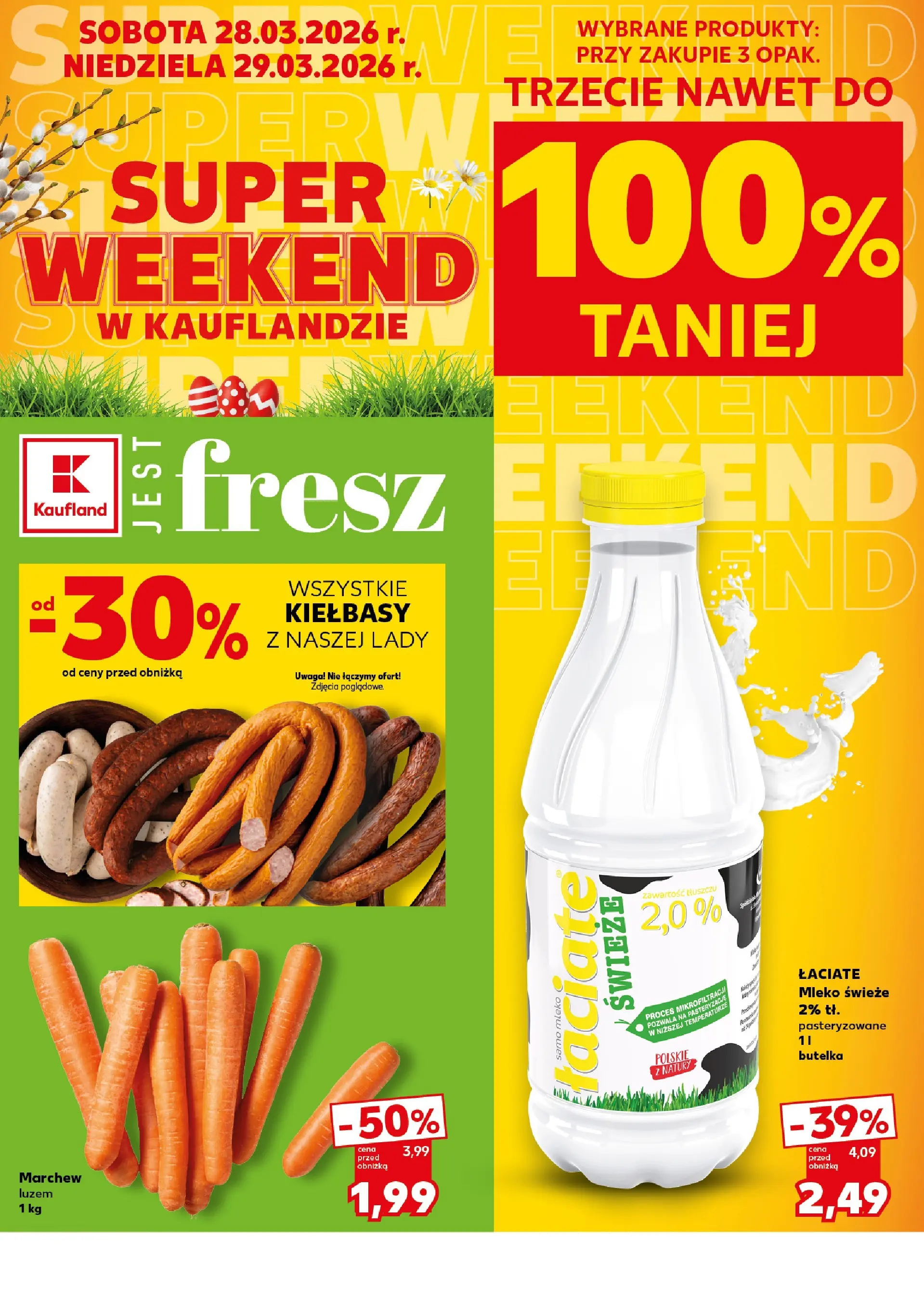 Kaufland gazetka - Super Weekend od 28.03.2026 - od jutra PDF | Strona: 2 | Produkty: Mleko