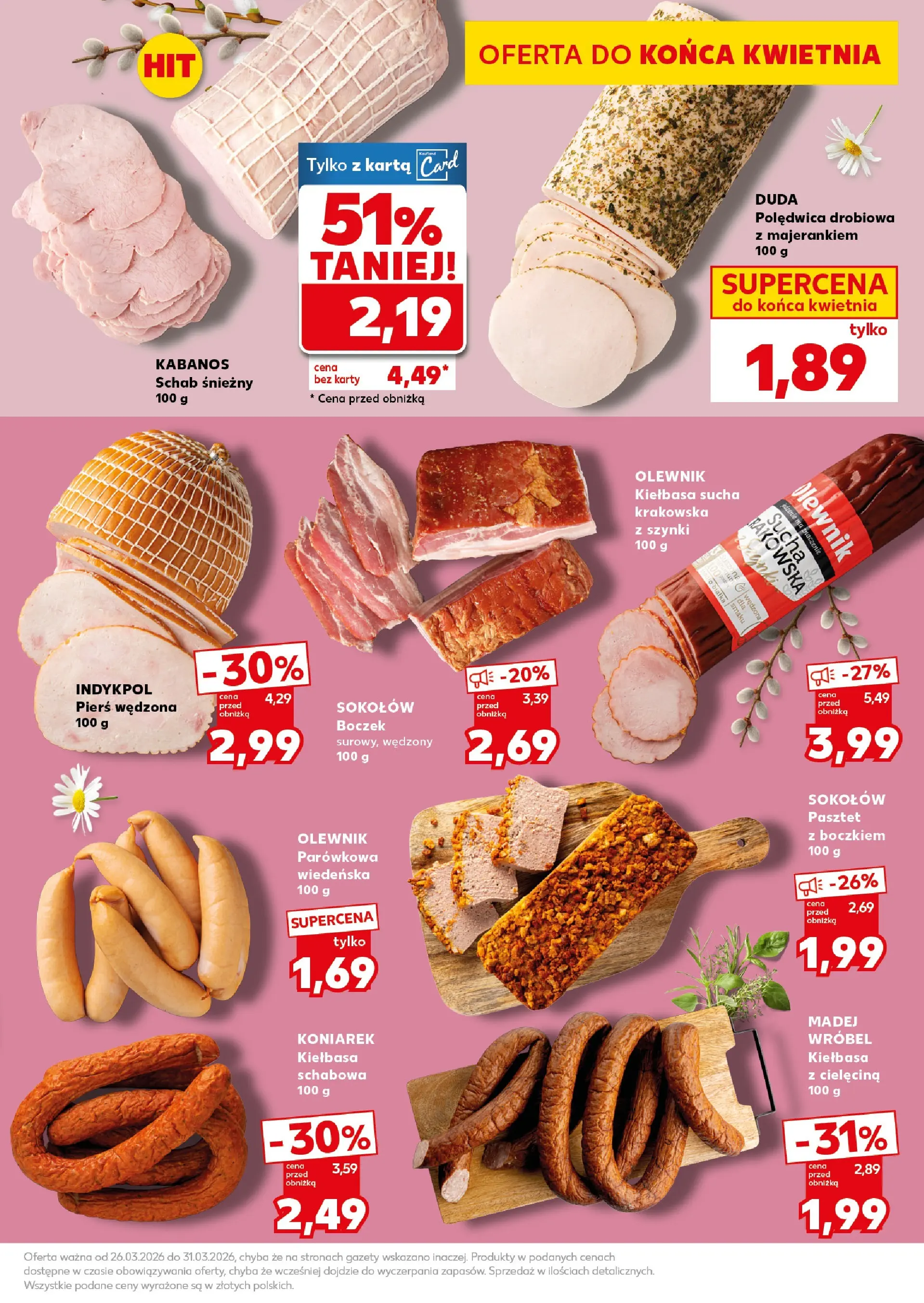 Kaufland gazetka - Super Weekend od 28.03.2026 - od jutra PDF | Strona: 19 | Produkty: Kiełbasa, Karta, Schab, Boczek