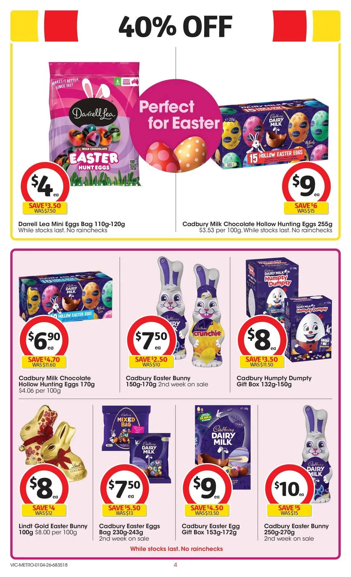 ﻿Coles catalogue valid from 01/04/2026 > Online Australia | Page: 4 | Products: Box, Milk, Eggs, Chocolate