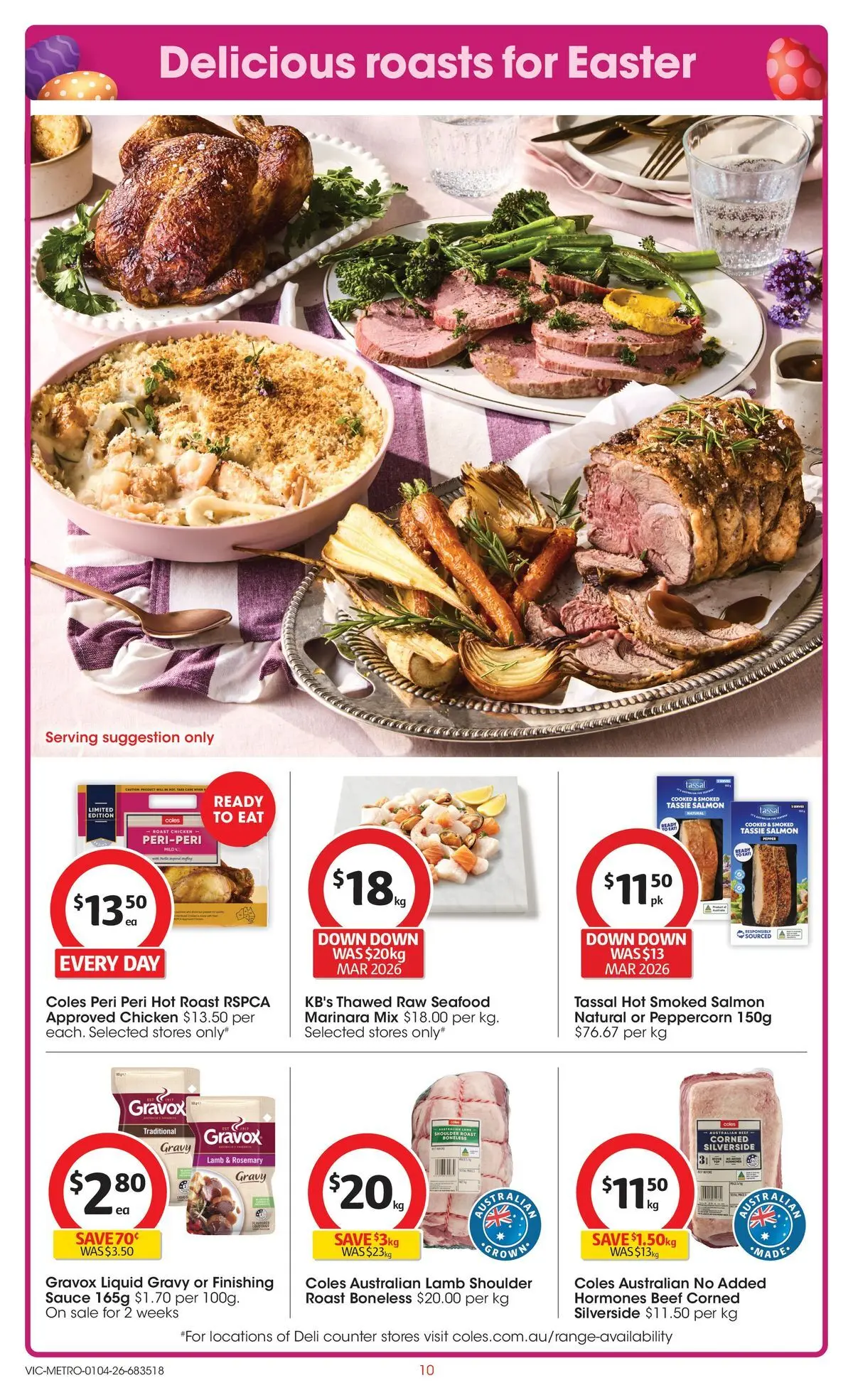 ﻿Coles catalogue valid from 01/04/2026 > Online Australia | Page: 10 | Products: Lamb, Beef, Sauce, Seafood