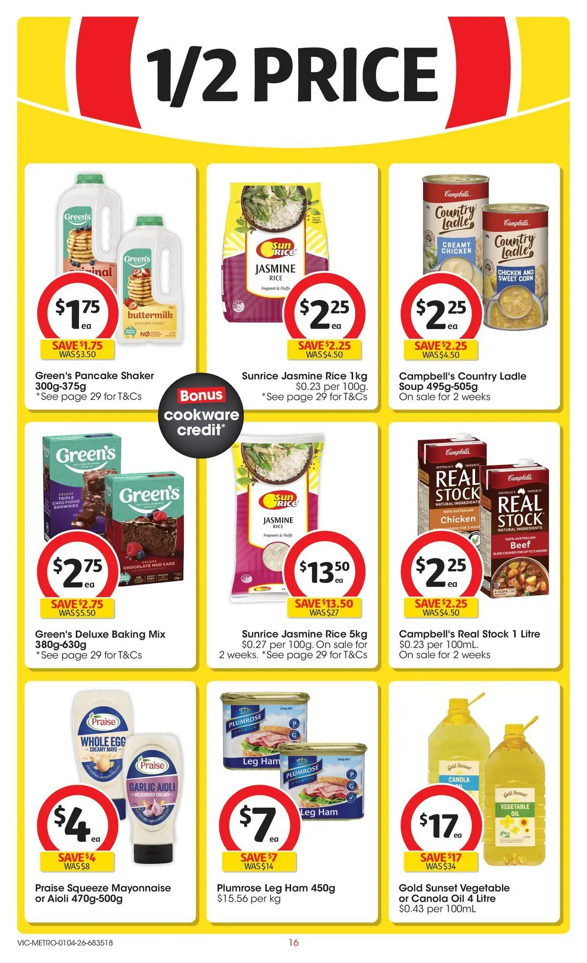 ﻿Coles catalogue valid from 01/04/2026 > Online Australia | Page: 16 | Products: Chocolate, Ham, Rice, Soup