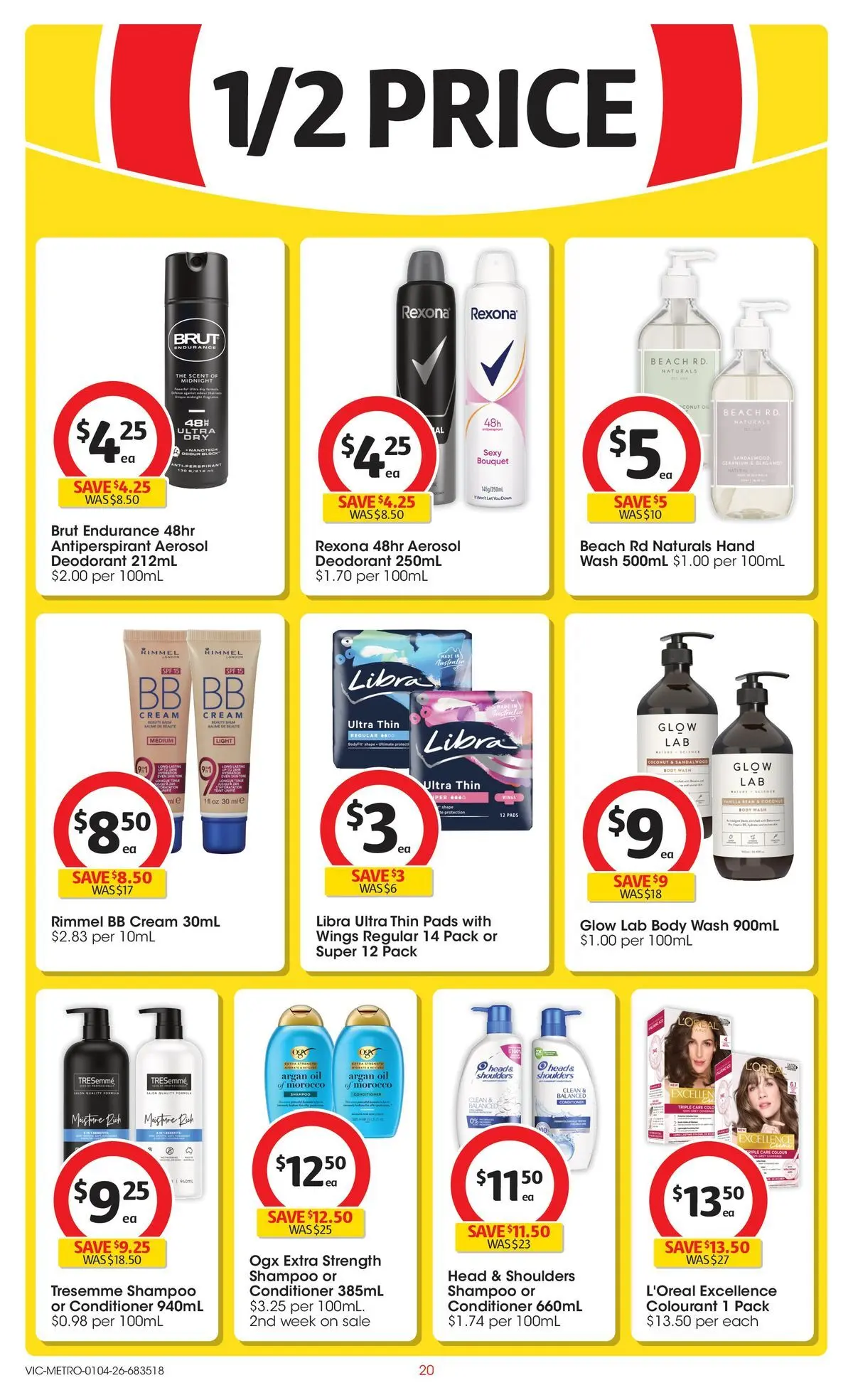 ﻿Coles catalogue valid from 01/04/2026 > Online Australia | Page: 20 | Products: Shampoo, Conditioner, Oil, Deodorant