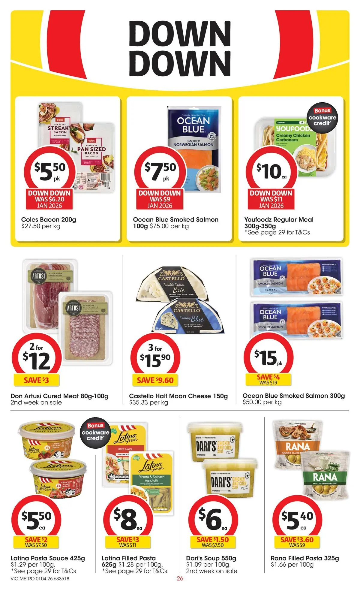 ﻿Coles catalogue valid from 01/04/2026 > Online Australia | Page: 26 | Products: Bacon, Chicken, Spinach, Sauce