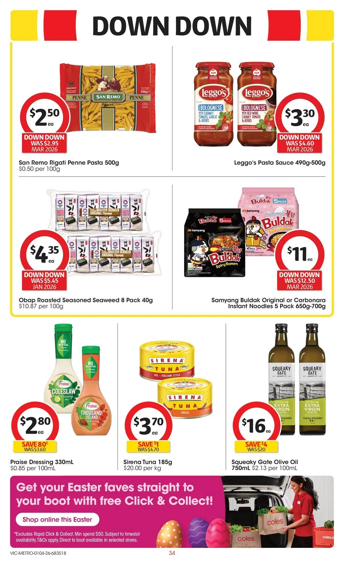 ﻿Coles catalogue valid from 01/04/2026 > Online Australia | Page: 34 | Products: Gate, Oil, Olive oil, Sauce