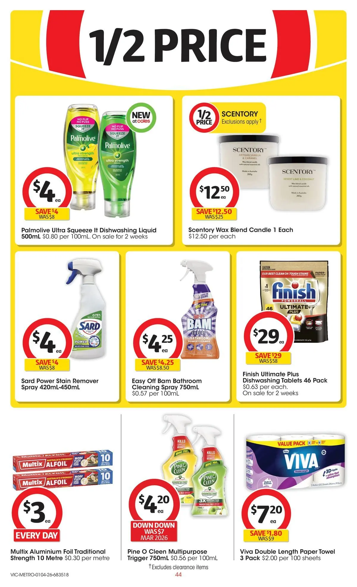 ﻿Coles catalogue valid from 01/04/2026 > Online Australia | Page: 44 | Products: Stain remover, Multipurpose, Tablets, Bathroom