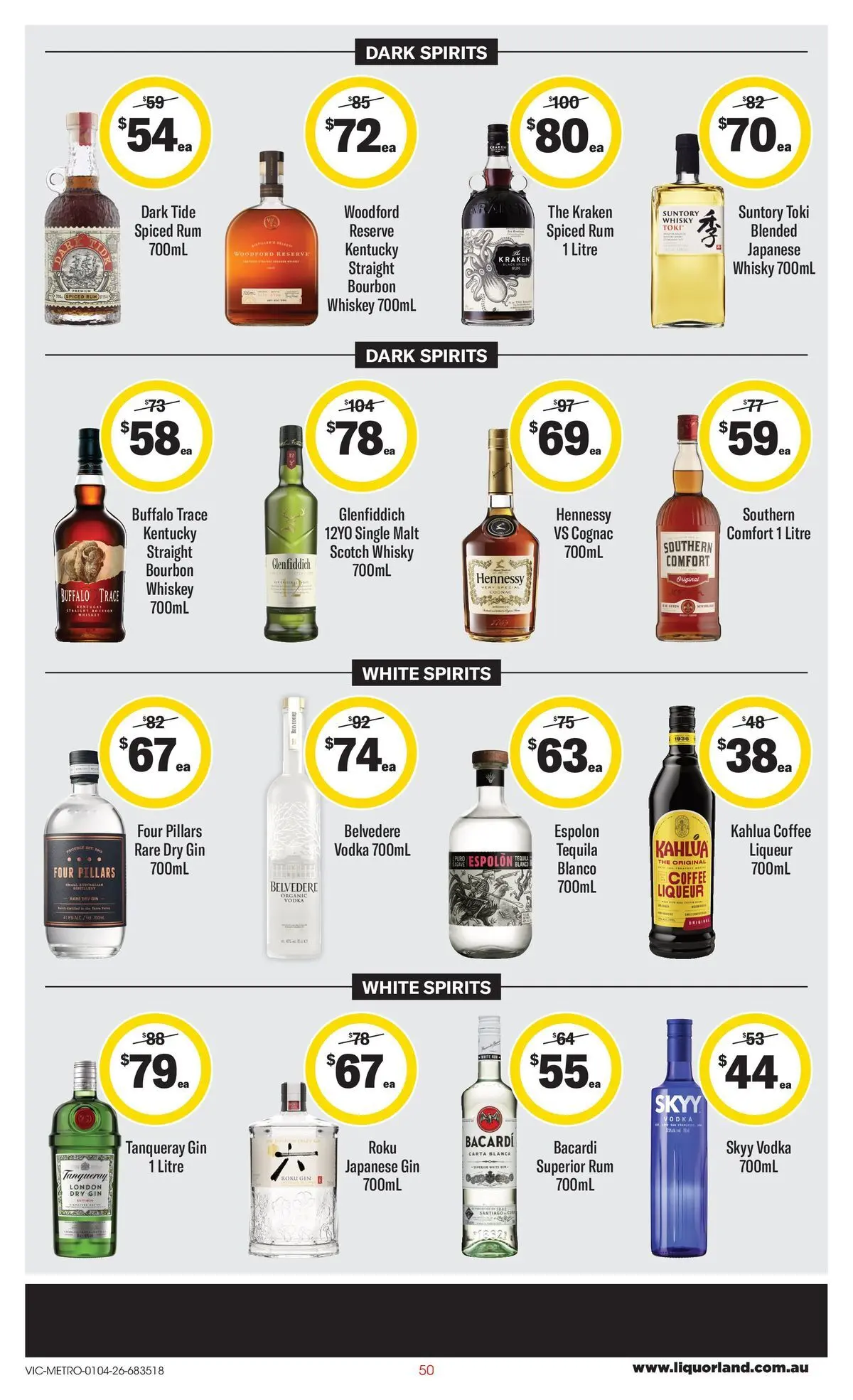 ﻿Coles catalogue valid from 01/04/2026 > Online Australia | Page: 50 | Products: Coffee, Vodka, Whiskey, Rum