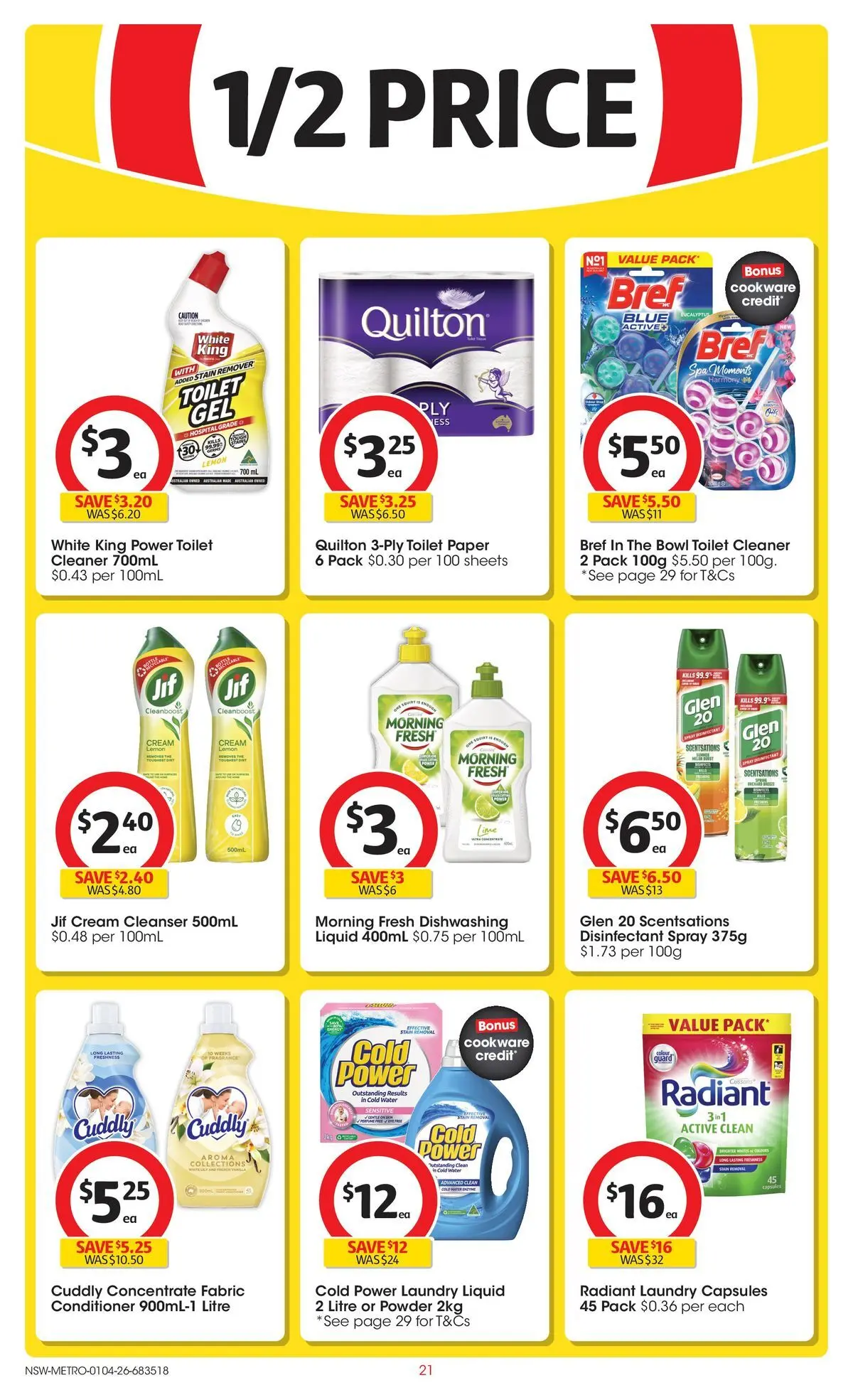 ﻿Coles catalogue valid from 01/04/2026 > Online Australia | Page: 21 | Products: Toilet, Conditioner, Stain remover, Toilet paper