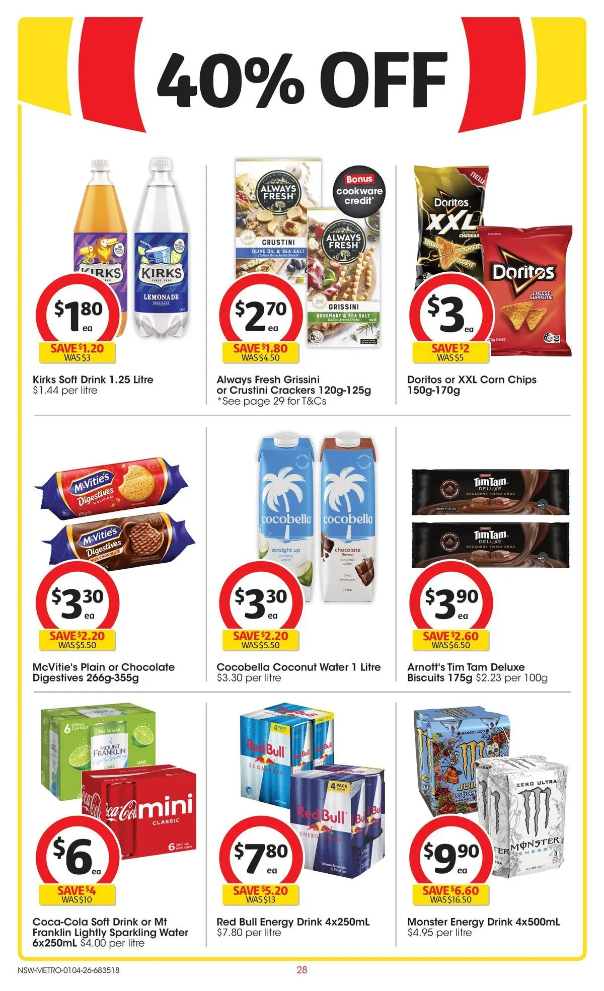 ﻿Coles catalogue valid from 01/04/2026 > Online Australia | Page: 28 | Products: Chocolate, Chips, Olive oil, Lime