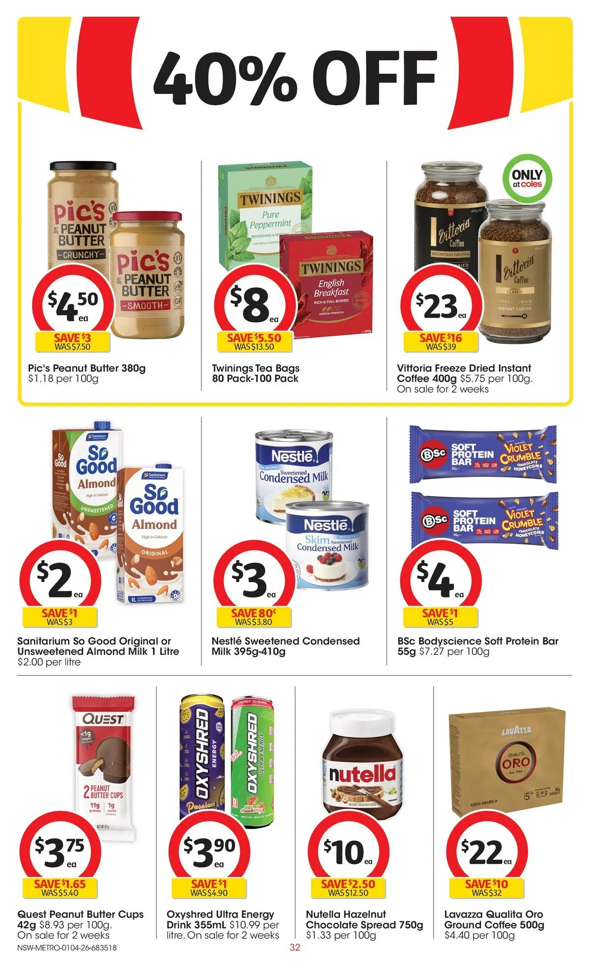 ﻿Coles catalogue valid from 01/04/2026 > Online Australia | Page: 32 | Products: Cups, Butter, Chocolate, Tea