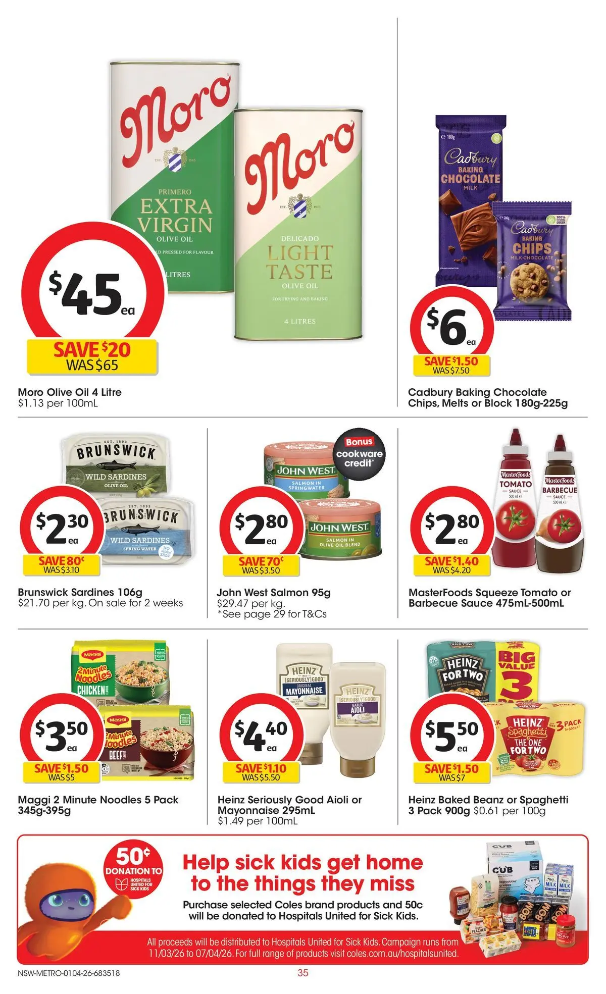 ﻿Coles catalogue valid from 01/04/2026 > Online Australia | Page: 35 | Products: Oil, Chocolate, Beef, Chips