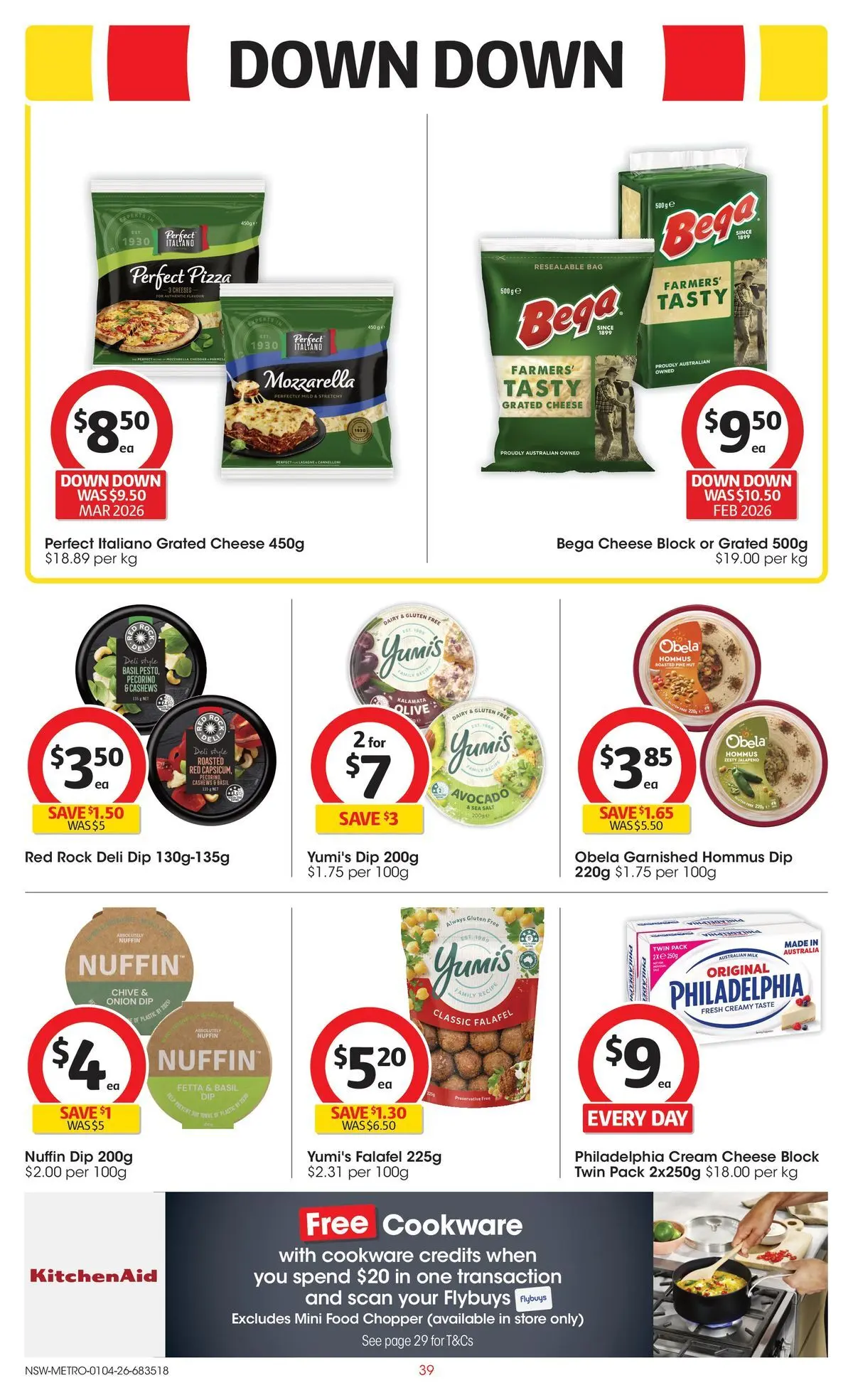 ﻿Coles catalogue valid from 01/04/2026 > Online Australia | Page: 39 | Products: Dairy, Pizza, Cookware, Bag