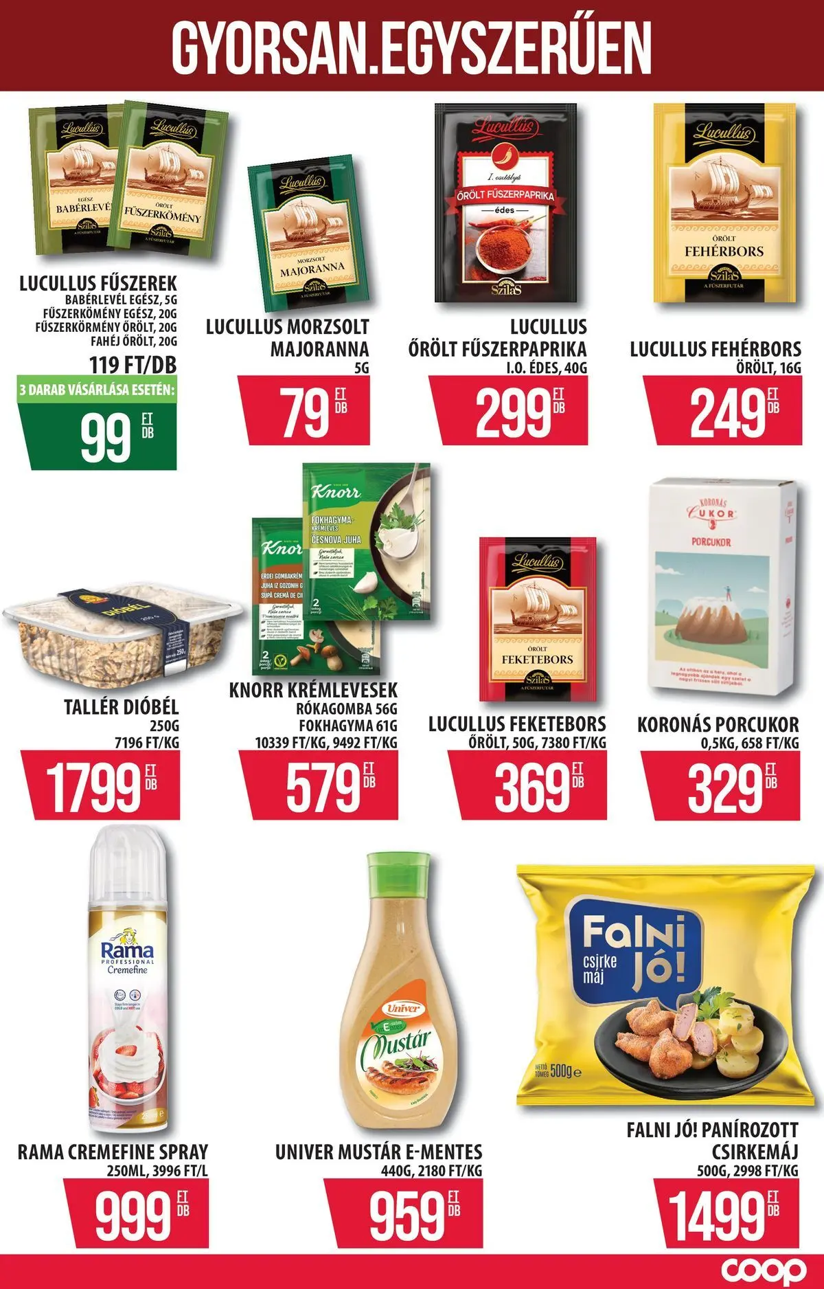 COOP Szolnok akciós újság Székesfehérvár - 2026.03.29. -tól/töl > akció, lapozható szórólap 🛍️ | Oldal: 9 | Termékek: Porcukor, Rama, Csirkemáj, Cukor