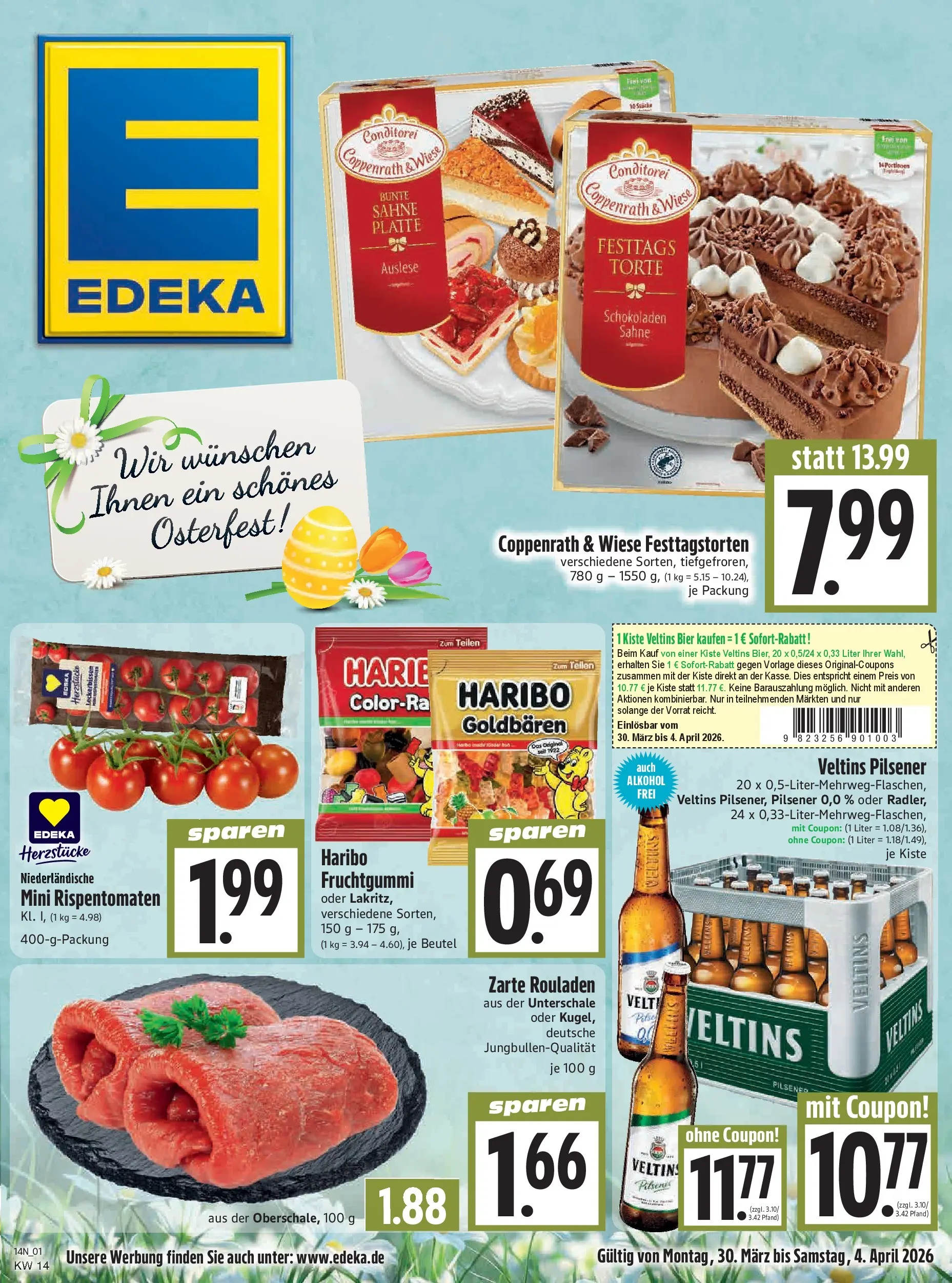 Angebote - Edeka Hahner: Wochenangebote (ab 29.03.2026) zum Blättern | Seite: 3 | Produkte: Haribo, Bier, Sahne, Veltins
