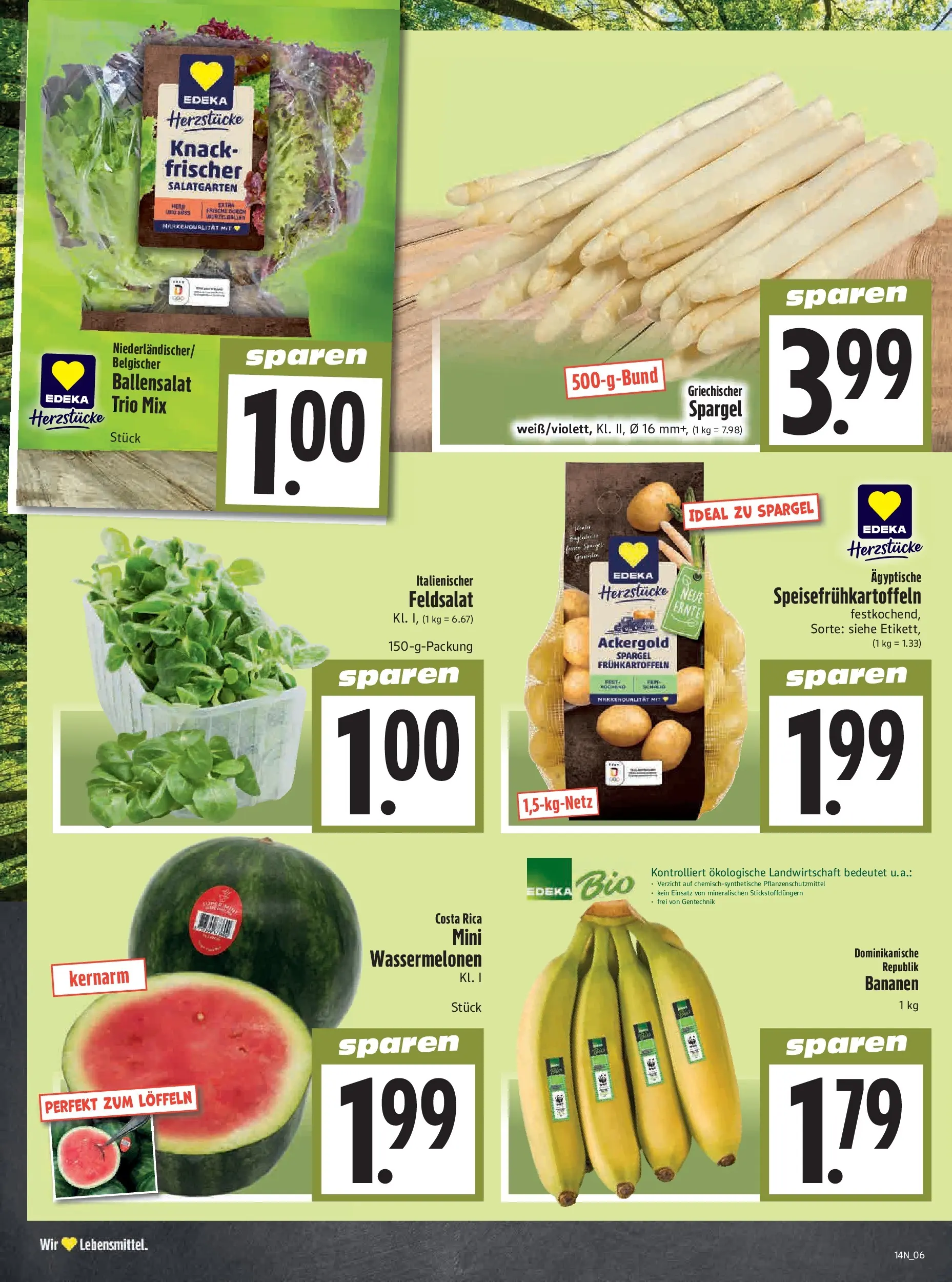 Angebote - Edeka Hahner: Wochenangebote (ab 29.03.2026) zum Blättern | Seite: 8 | Produkte: Bananen, Spargel