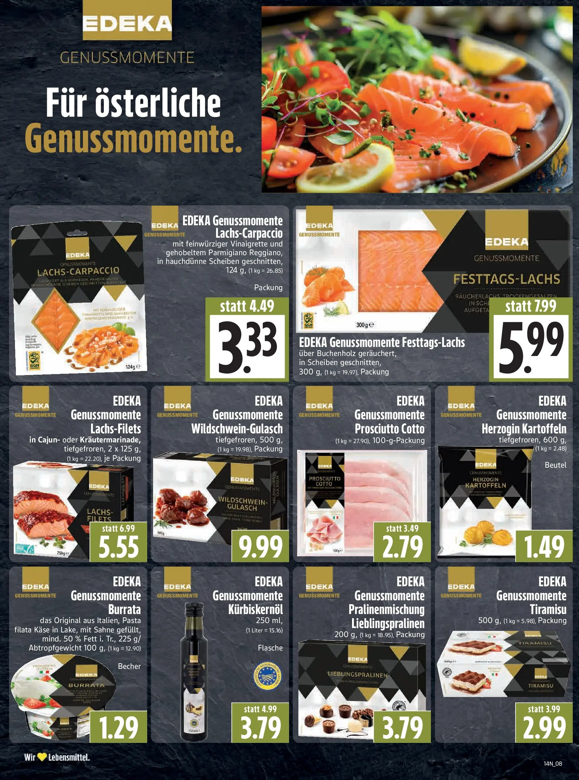 Angebote - Edeka Hahner: Wochenangebote (ab 29.03.2026) zum Blättern | Seite: 10 | Produkte: Kürbiskernöl, Lachs, Gulasch, Sahne