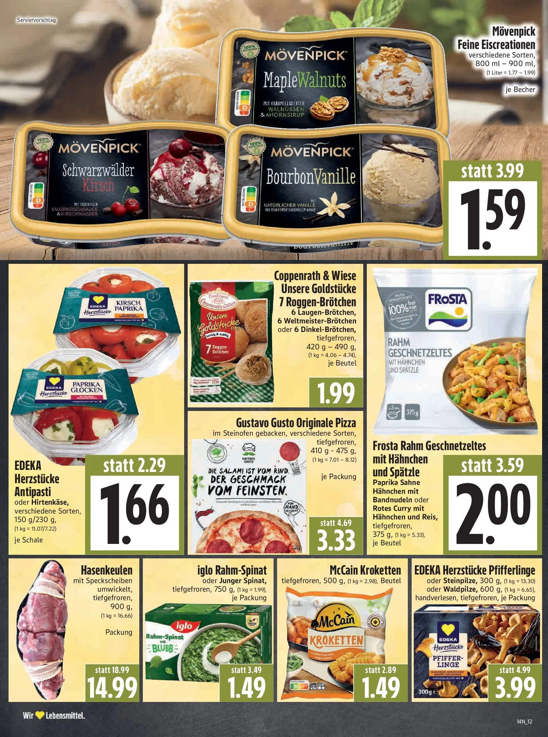 Angebote - Edeka Hahner: Wochenangebote (ab 29.03.2026) zum Blättern | Seite: 14 | Produkte: Hahnchen, McCain, Paprika, Salami