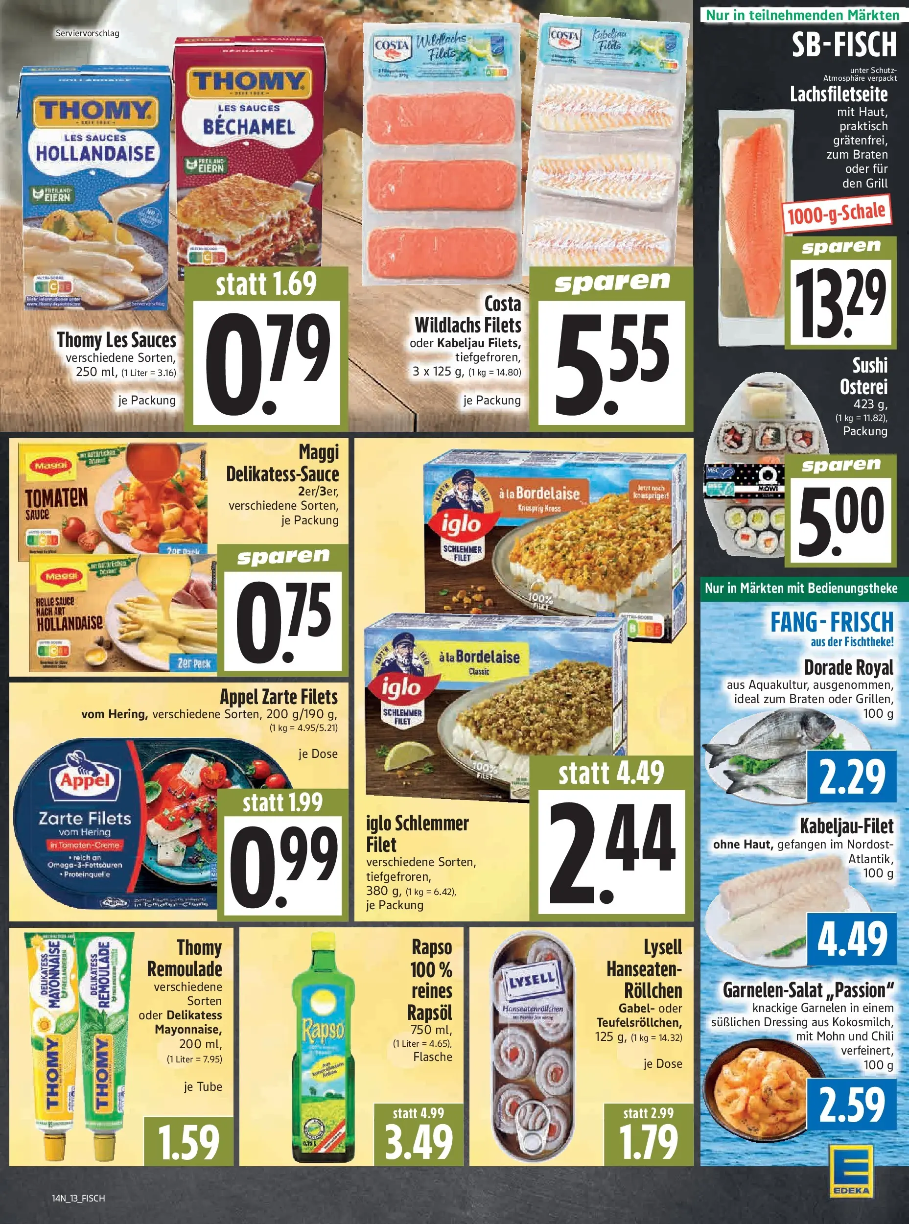 Angebote - Edeka Hahner: Wochenangebote (ab 29.03.2026) zum Blättern | Seite: 15 | Produkte: Dorade, Rapsöl, Iglo, Chili