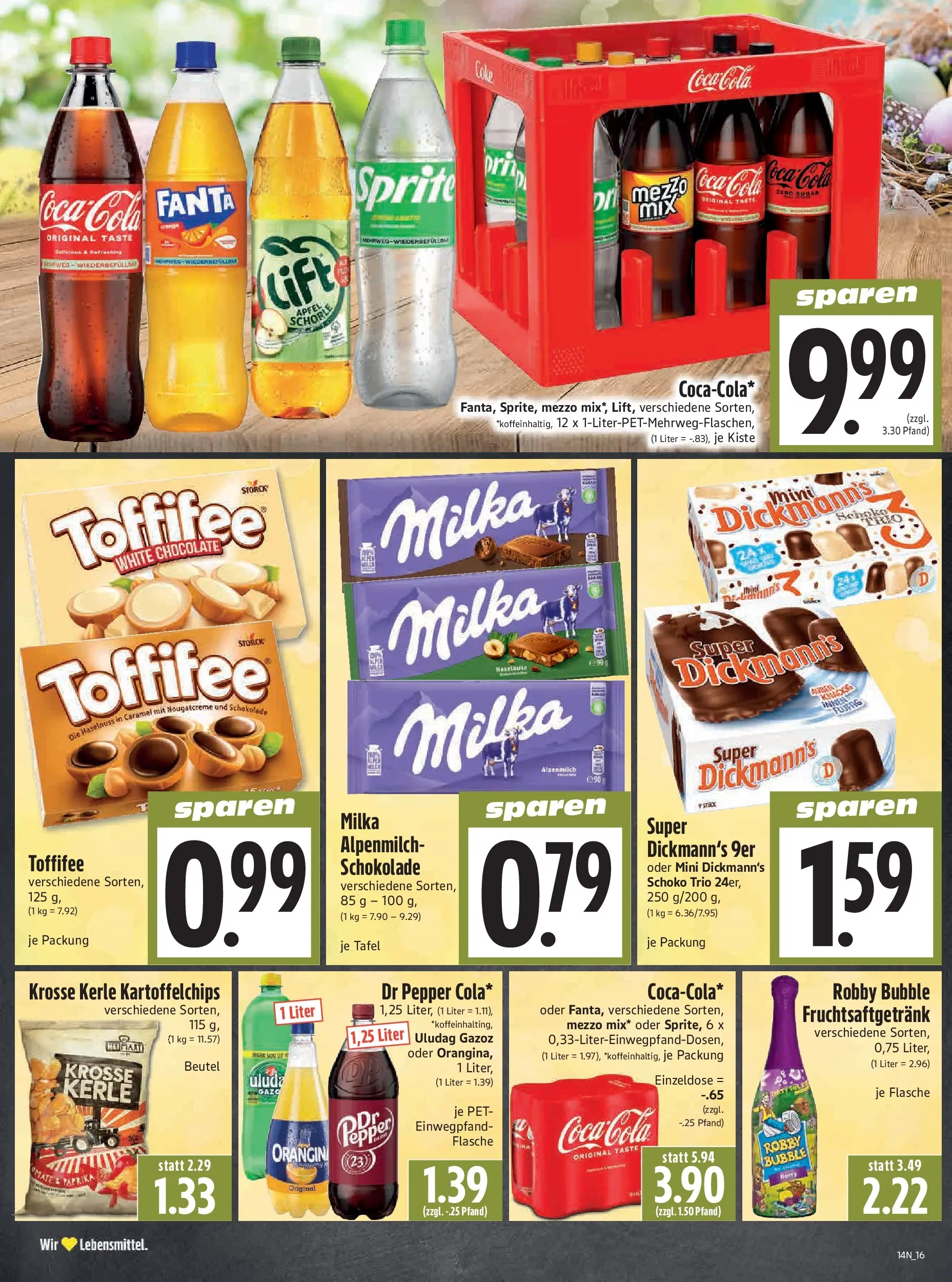 Angebote - Edeka Hahner: Wochenangebote (ab 29.03.2026) zum Blättern | Seite: 18 | Produkte: Coca cola, Sprite, Milka, Paprika