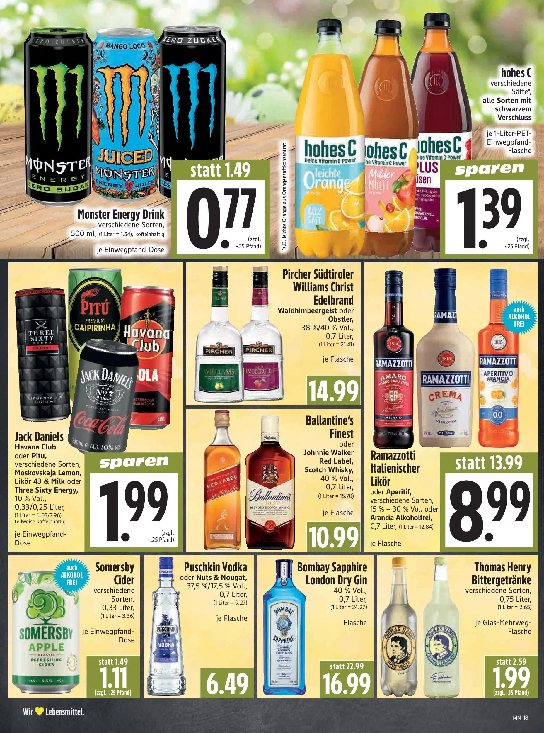 Angebote - Edeka Hahner: Wochenangebote (ab 29.03.2026) zum Blättern | Seite: 20 | Produkte: Energy, Mango, Gin, Johnnie walker