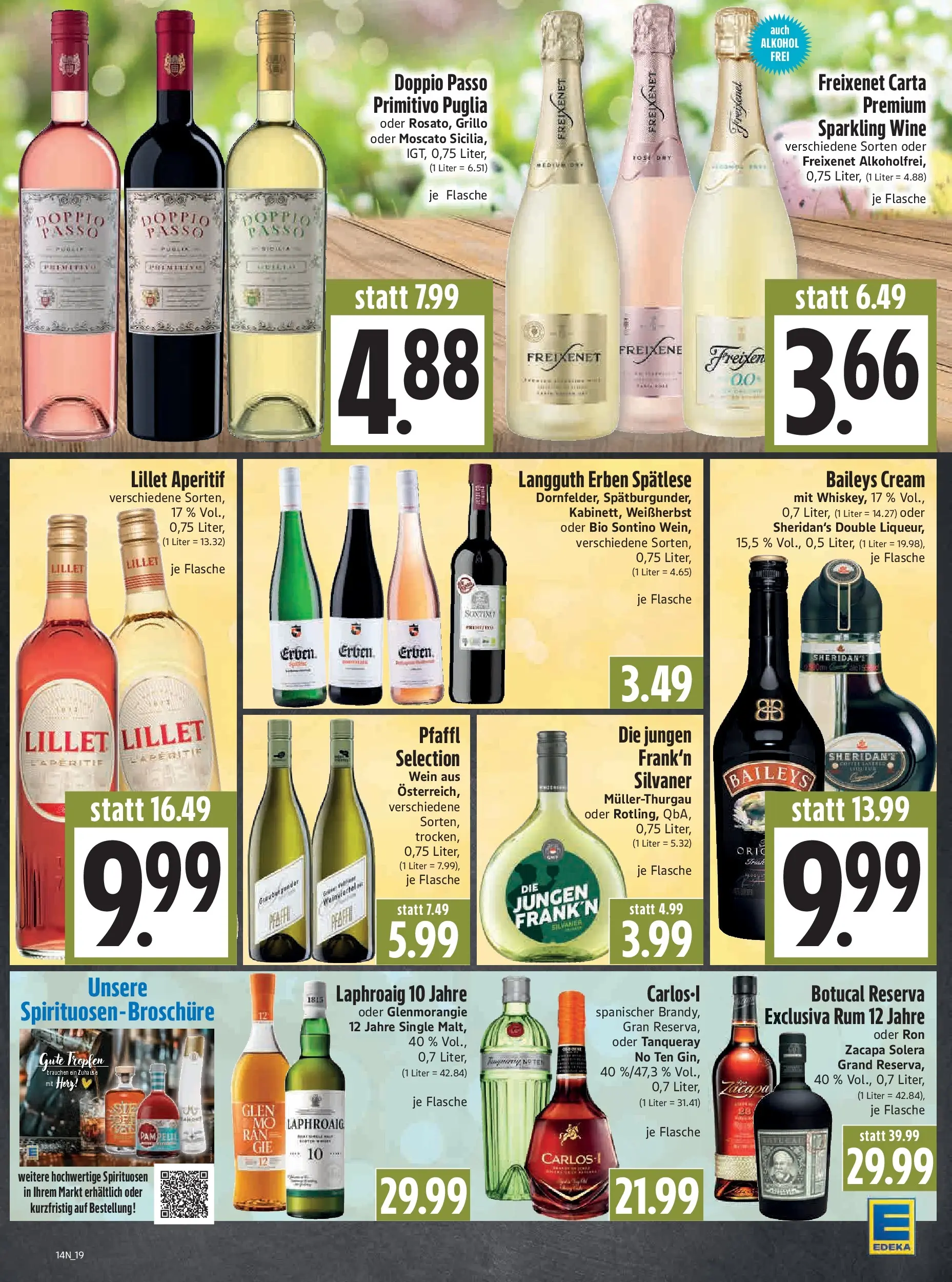 Angebote - Edeka Hahner: Wochenangebote (ab 29.03.2026) zum Blättern | Seite: 21 | Produkte: Freixenet, Lillet, Doppio Passo, Baileys