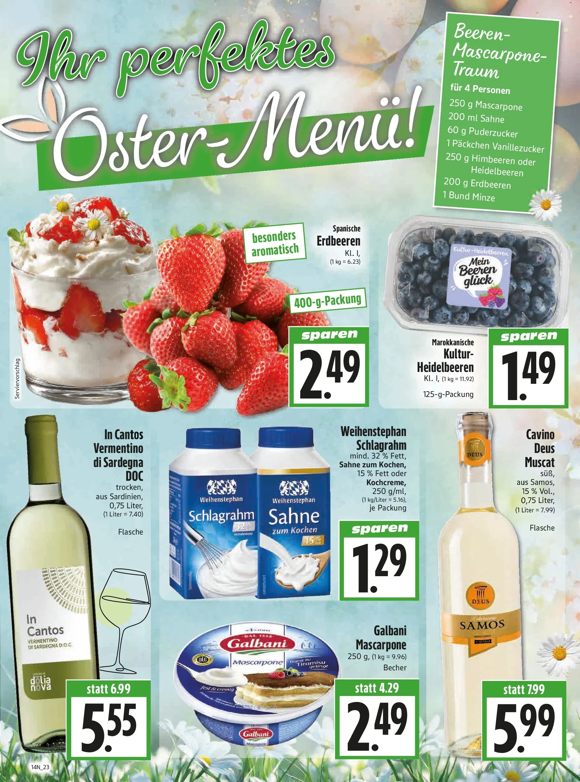 Angebote - Edeka Hahner: Wochenangebote (ab 29.03.2026) zum Blättern | Seite: 25 | Produkte: Mascarpone, Heidelbeeren, Erdbeeren, Sahne